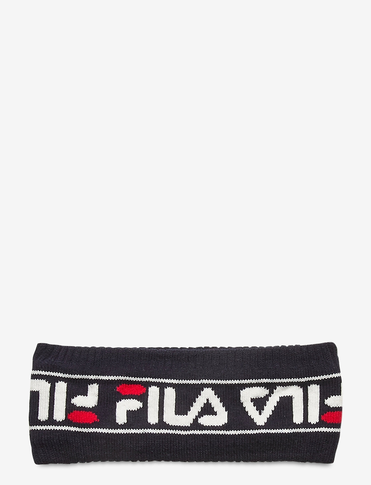 FILA - INTARSIA knitted headband - black iris-true red-bright white - 1