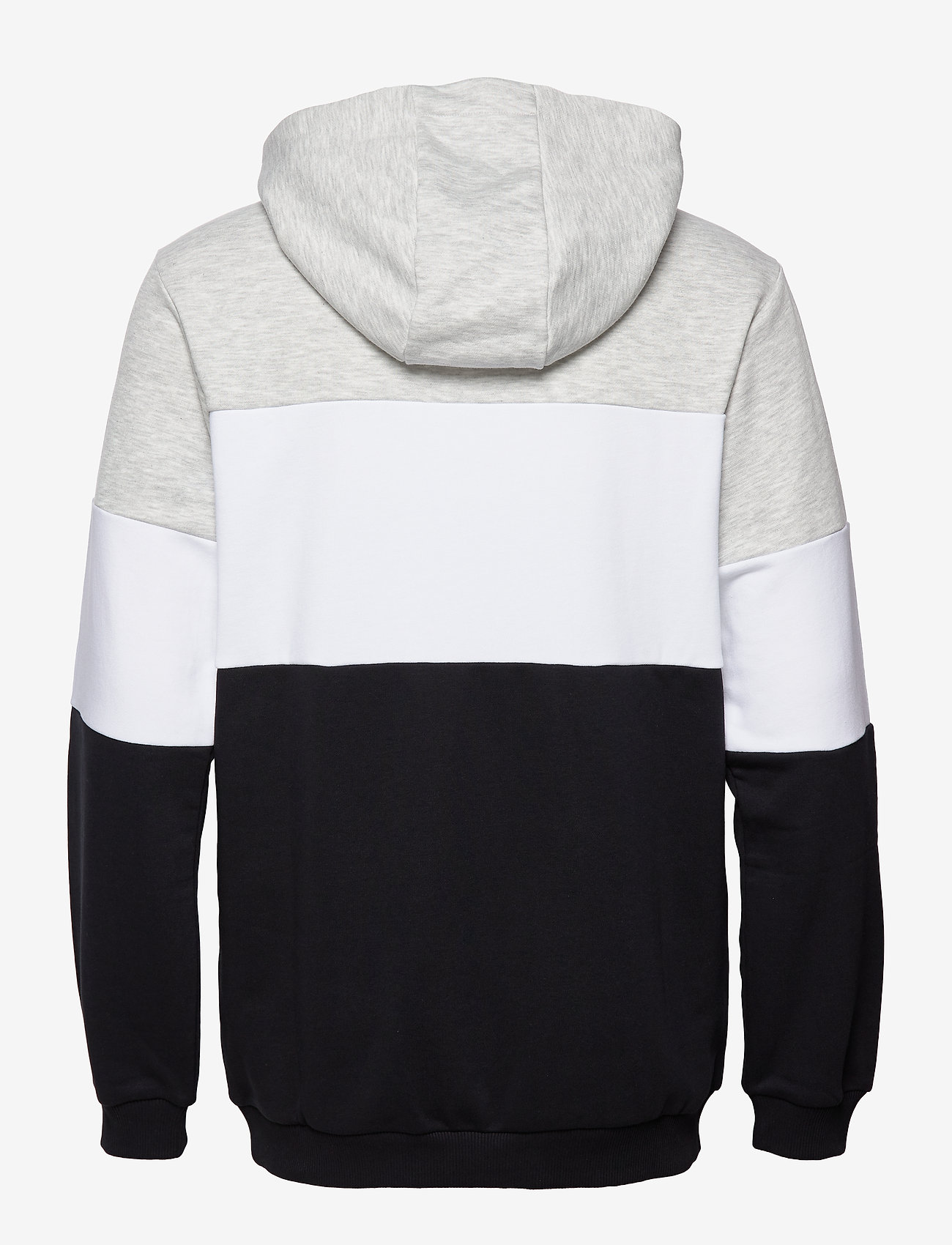 FILA - MEN NIGHT blocked hoody - light grey melange-black-bright white - 1