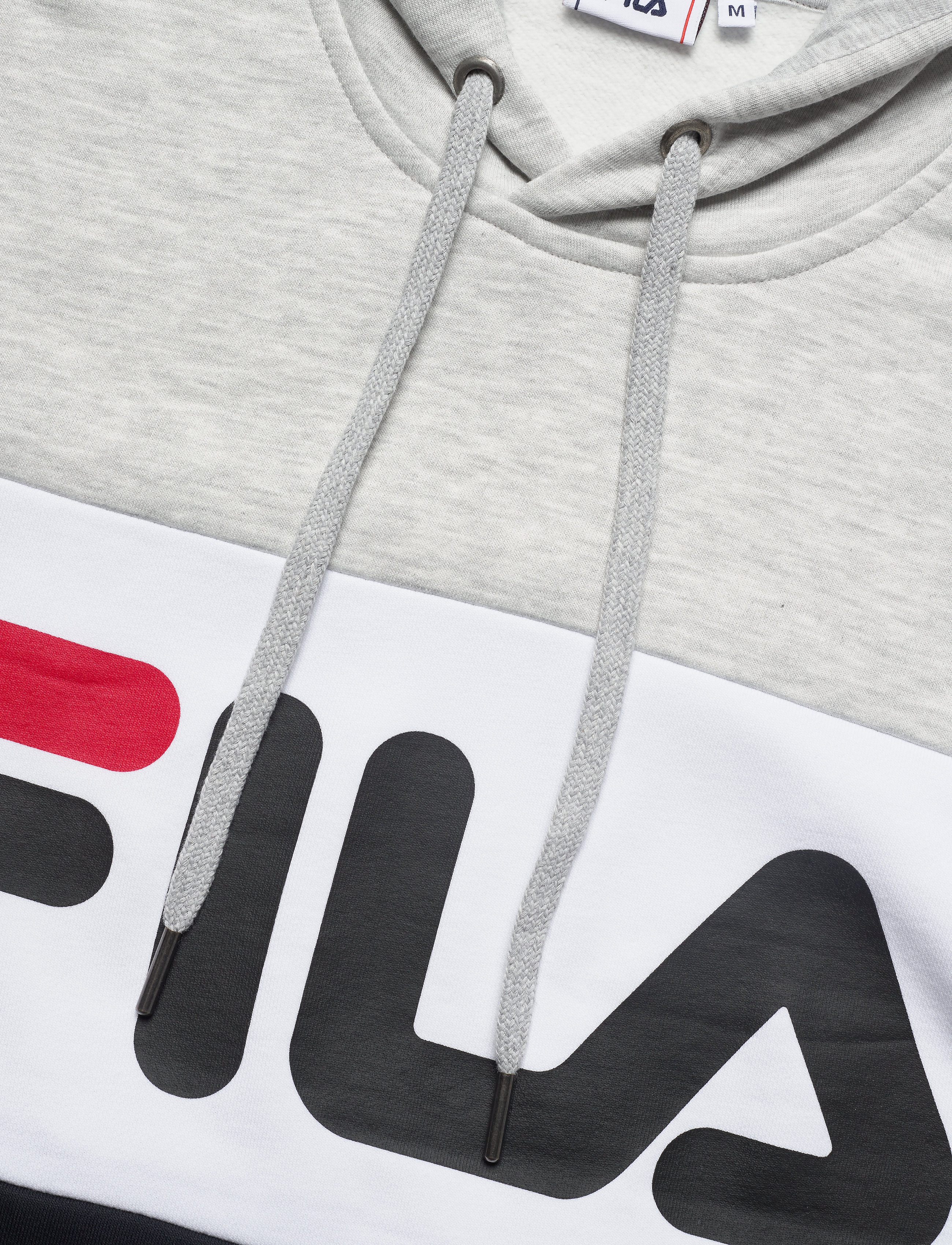 FILA - MEN NIGHT blocked hoody - light grey melange-black-bright white - 2