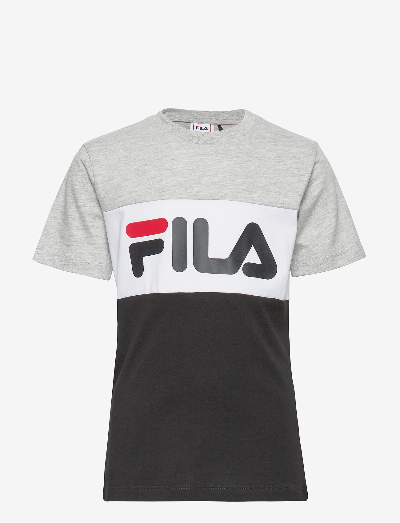 FILA - KIDS CLASSIC DAY blocked tee - light grey melange-black-bright white - 0