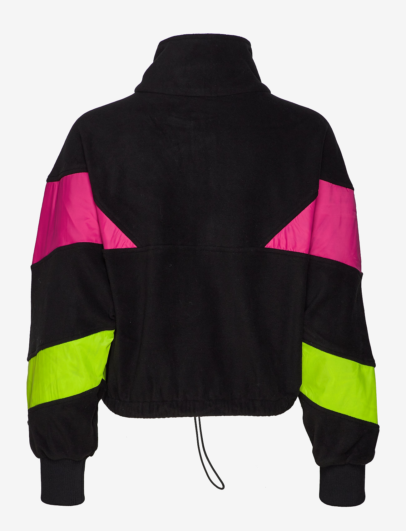 FILA - WOMEN RAFIYA half zip fleece shirt - a243 - black-pink yarrow-acid lime - 2