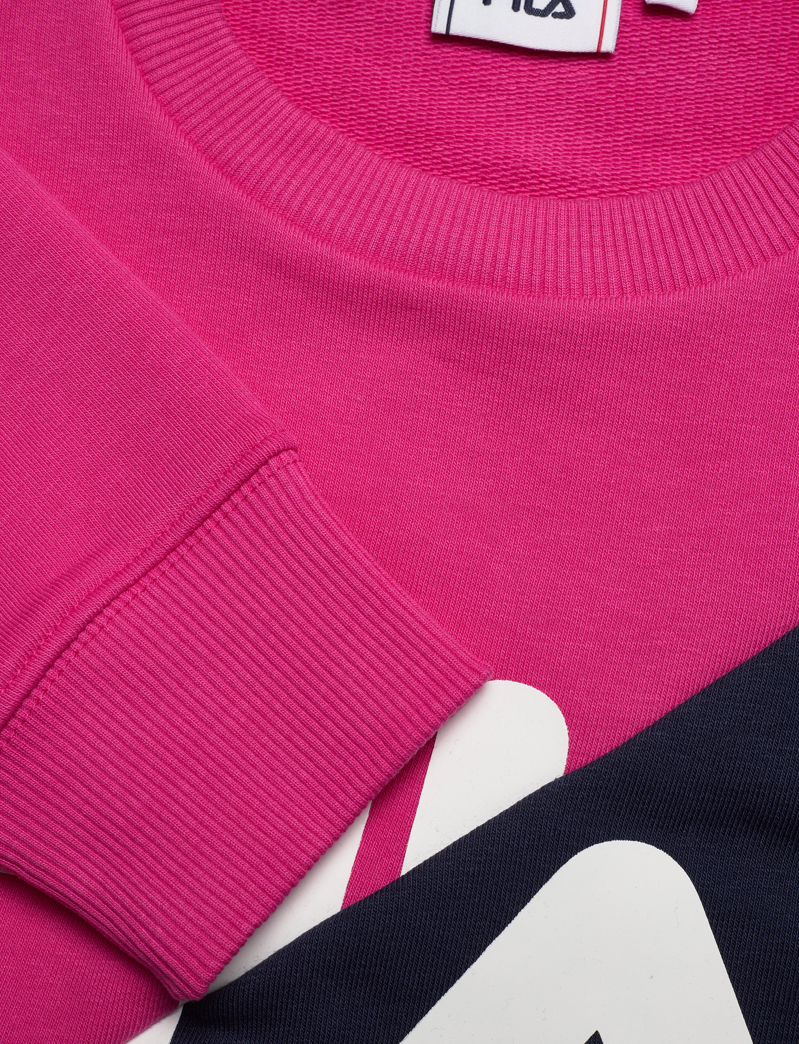 FILA - WOMEN BANJI cropped crew sweat - pink yarrow-black iris - 2