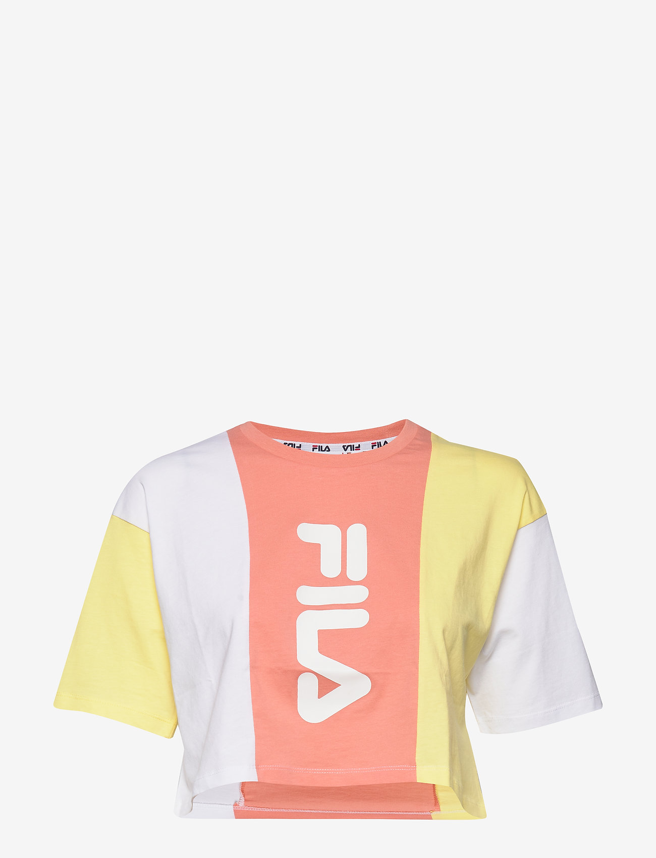 FILA - WOMEN BAI cropped tee - limelight-bright white-lobster bisque - 0