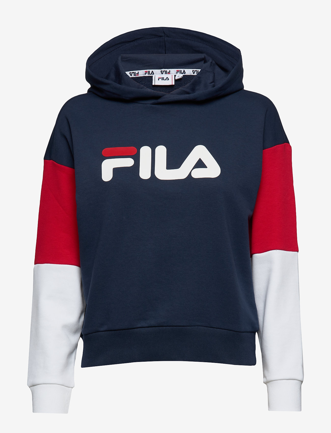 FILA - WOMEN BARRET cropped hoody - black iris-bright white-true red - 0