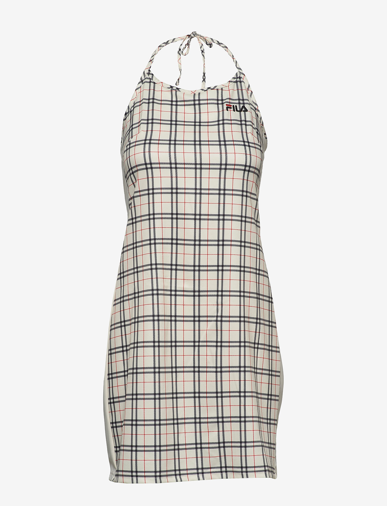 FILA - WOMEN TESS AOP halter neck dress - eggnog tartan allover - 0