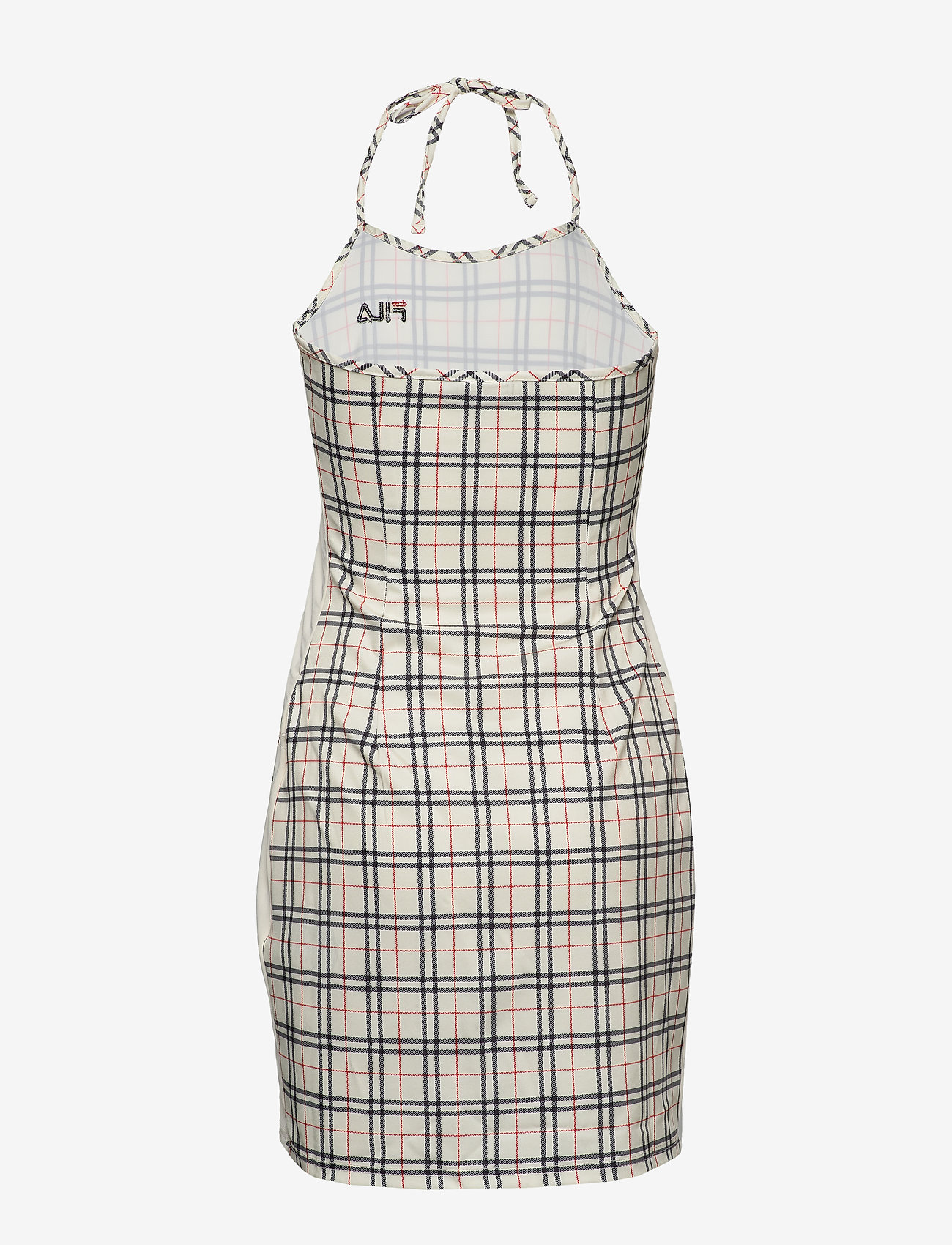 FILA - WOMEN TESS AOP halter neck dress - eggnog tartan allover - 1