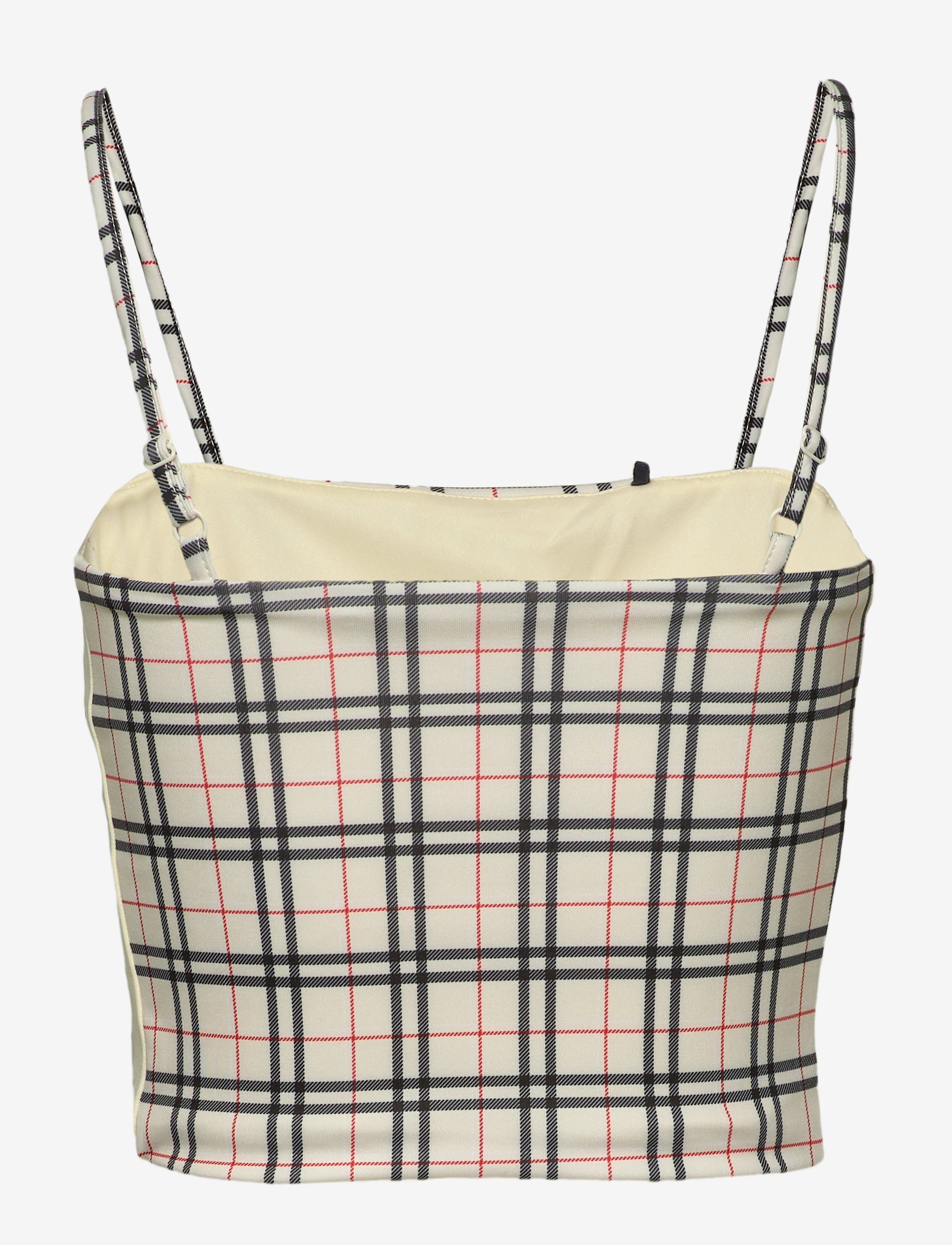 FILA - WOMEN TELYN AOP cropped top - eggnog tartan allover - 1