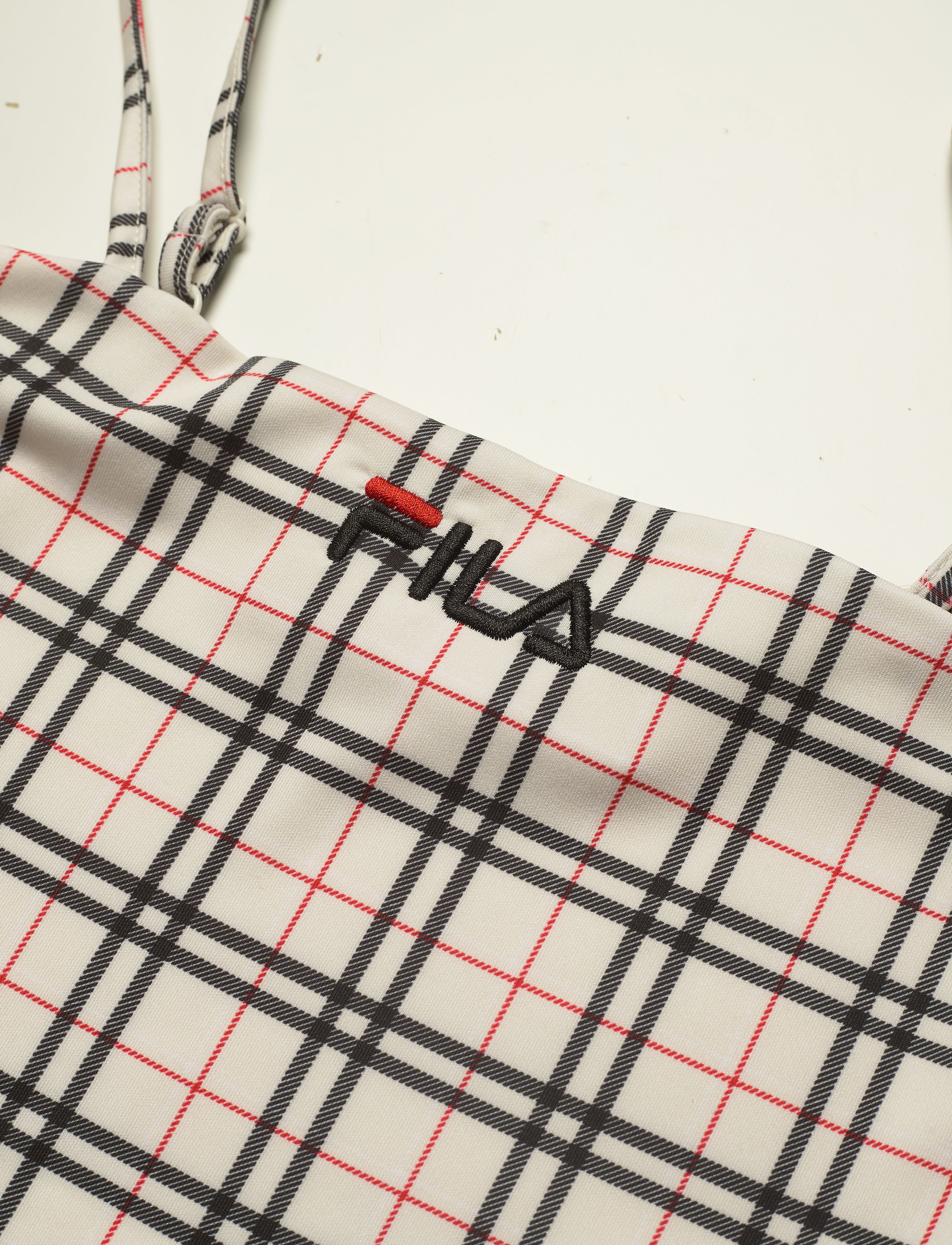 FILA - WOMEN TELYN AOP cropped top - eggnog tartan allover - 2
