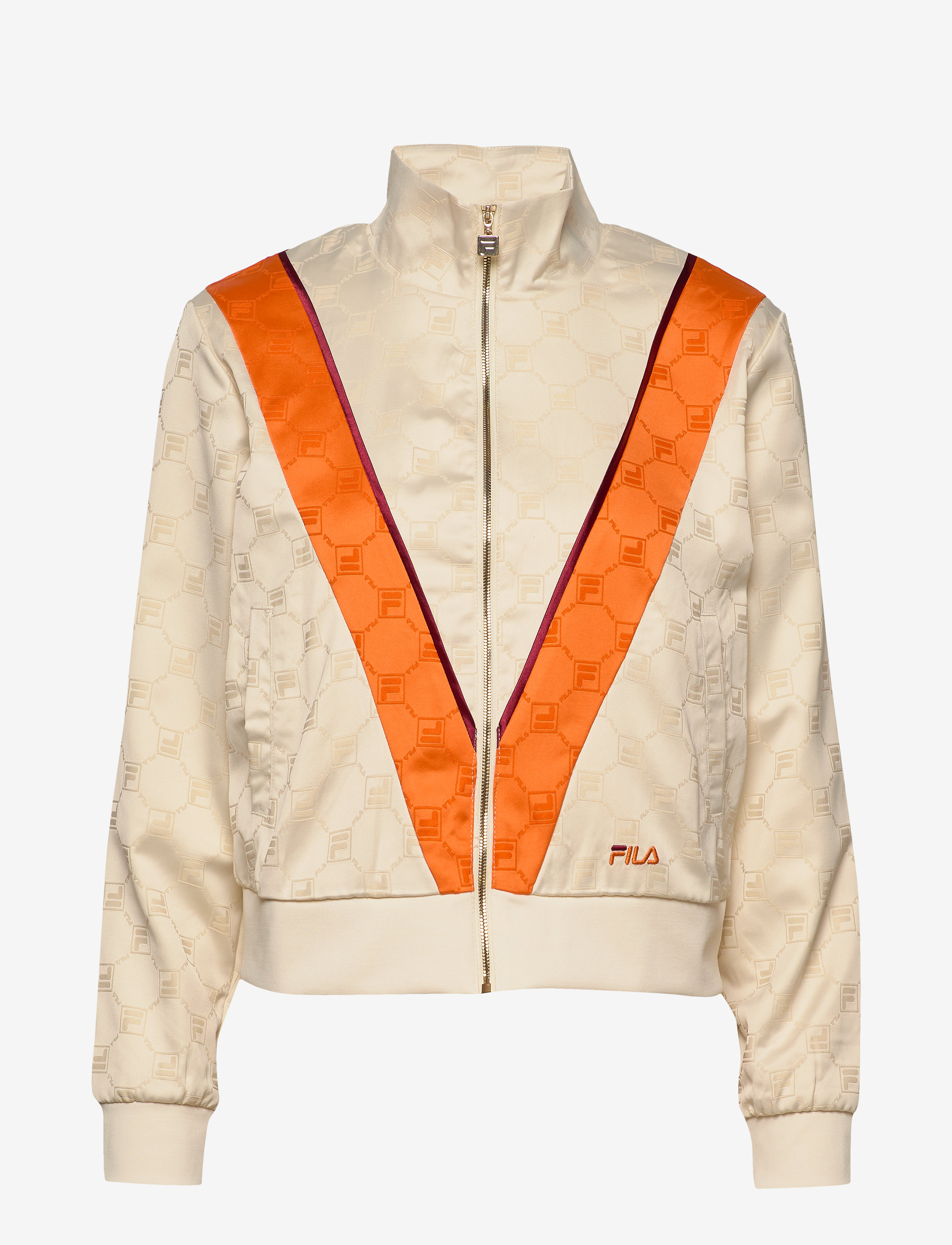 FILA - WOMEN HALLE satin track jacket - eggnog-mandarin orange - 0