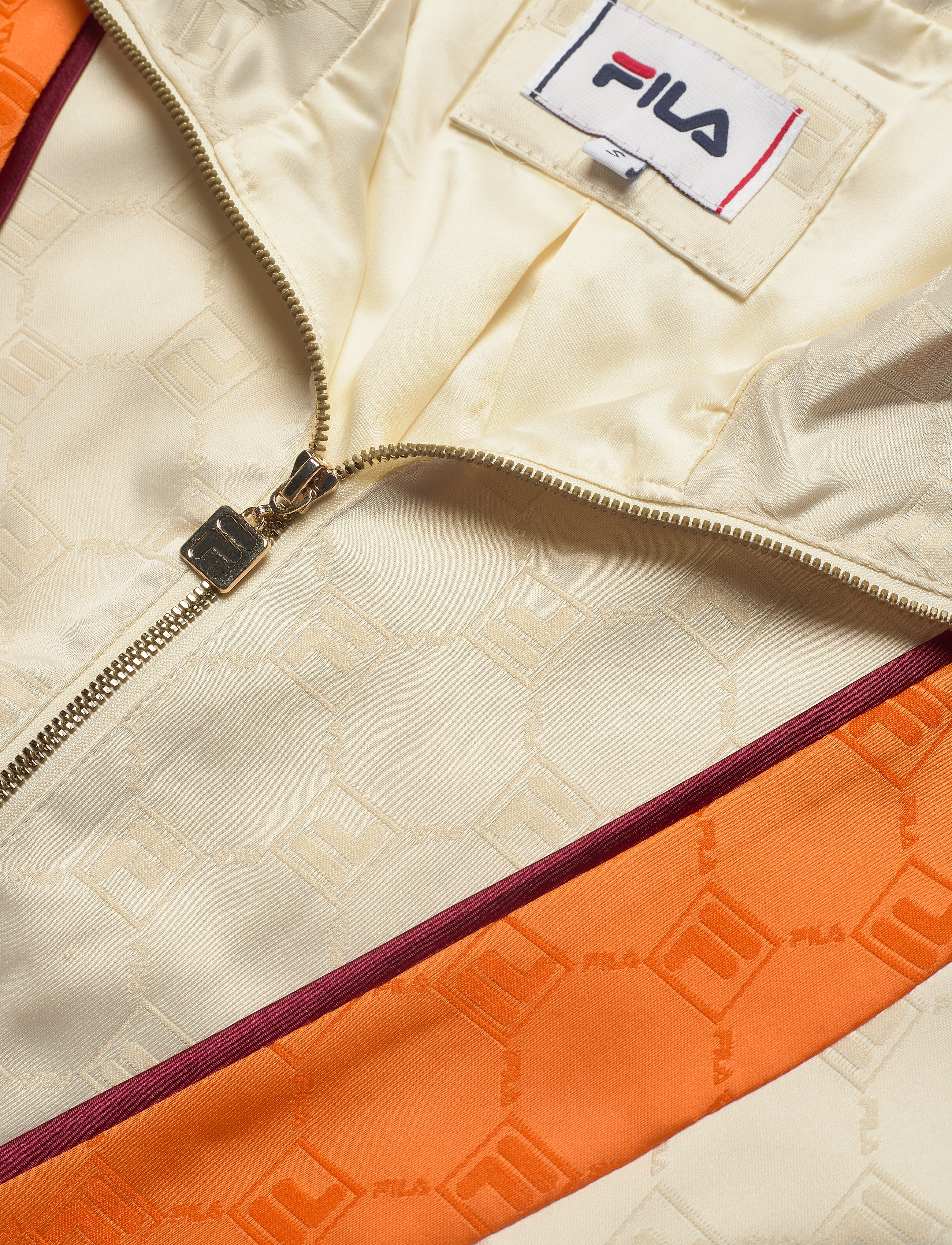 FILA - WOMEN HALLE satin track jacket - eggnog-mandarin orange - 2