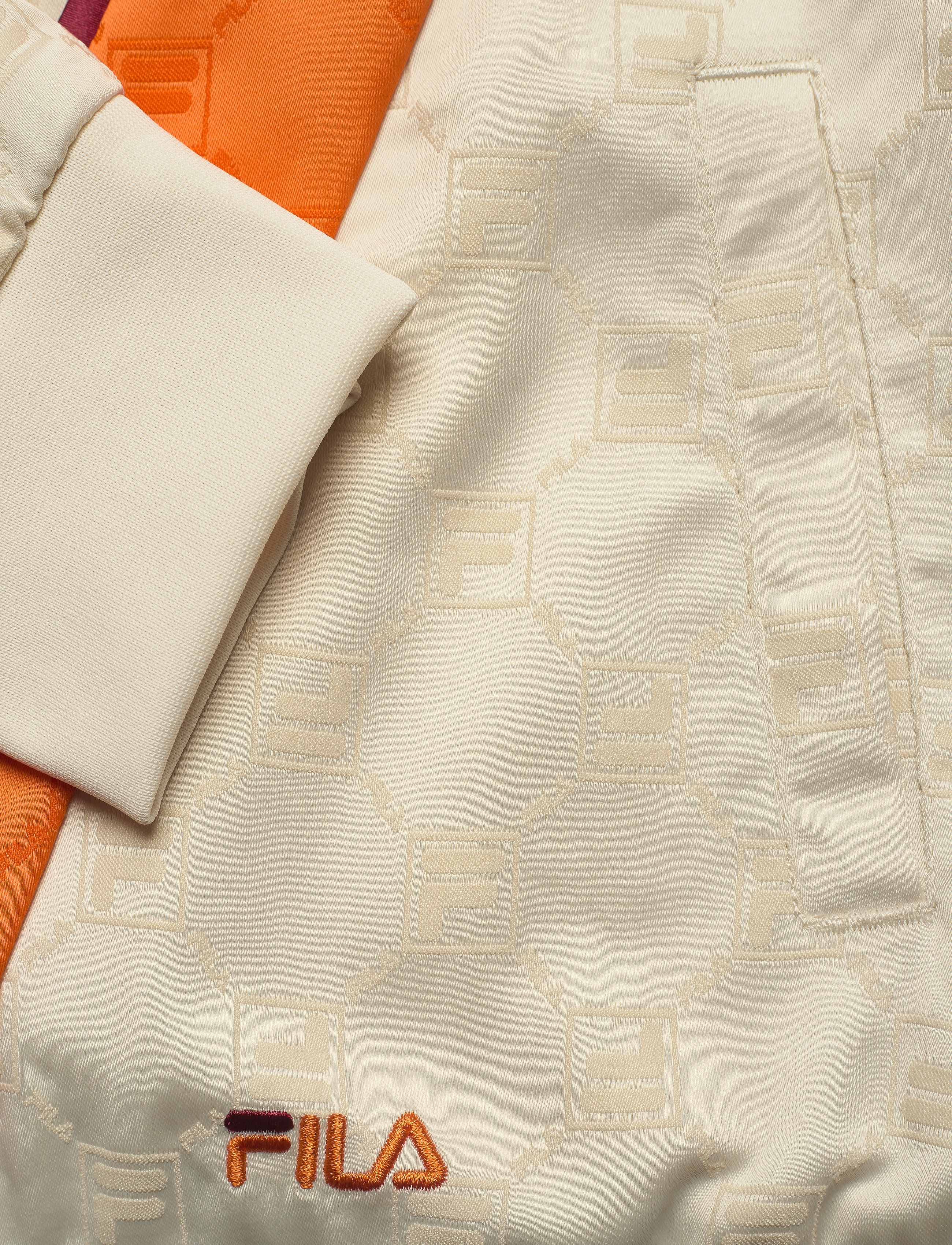 FILA - WOMEN HALLE satin track jacket - eggnog-mandarin orange - 3