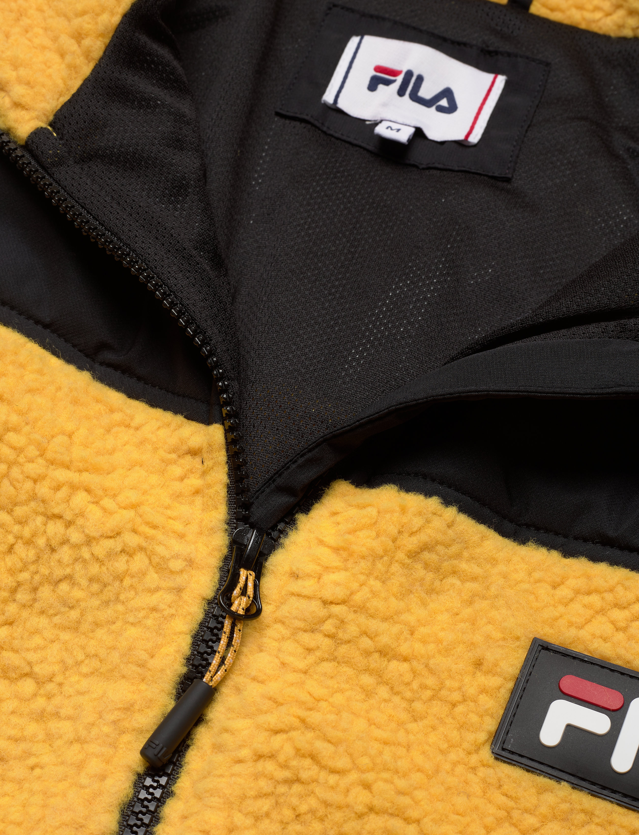 FILA - MEN MANOLO sherpa fleece jacket - nugget gold-black - 4