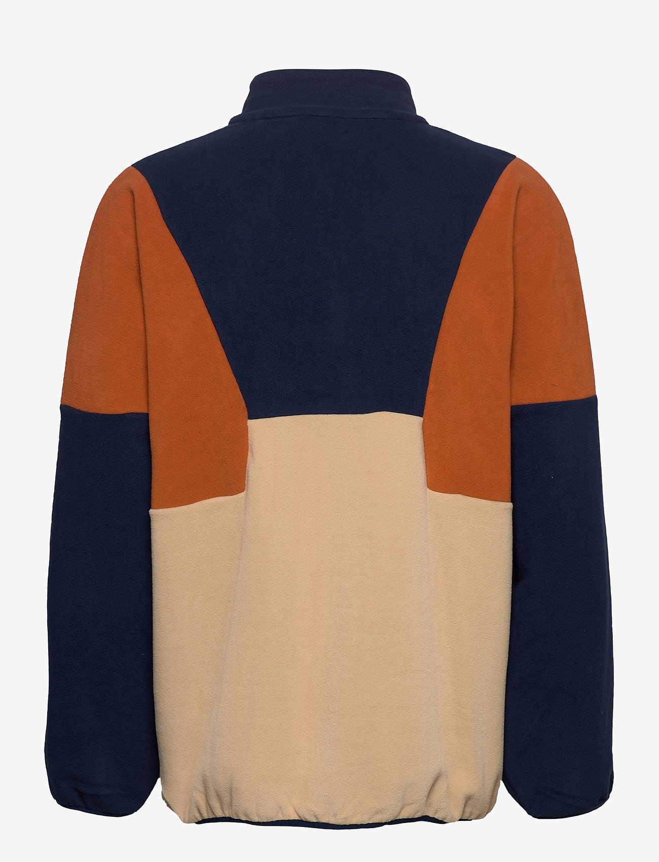 FILA - MEN WAFA blocked half zip fleece - irish cream-black iris-cinnamon stick - 1