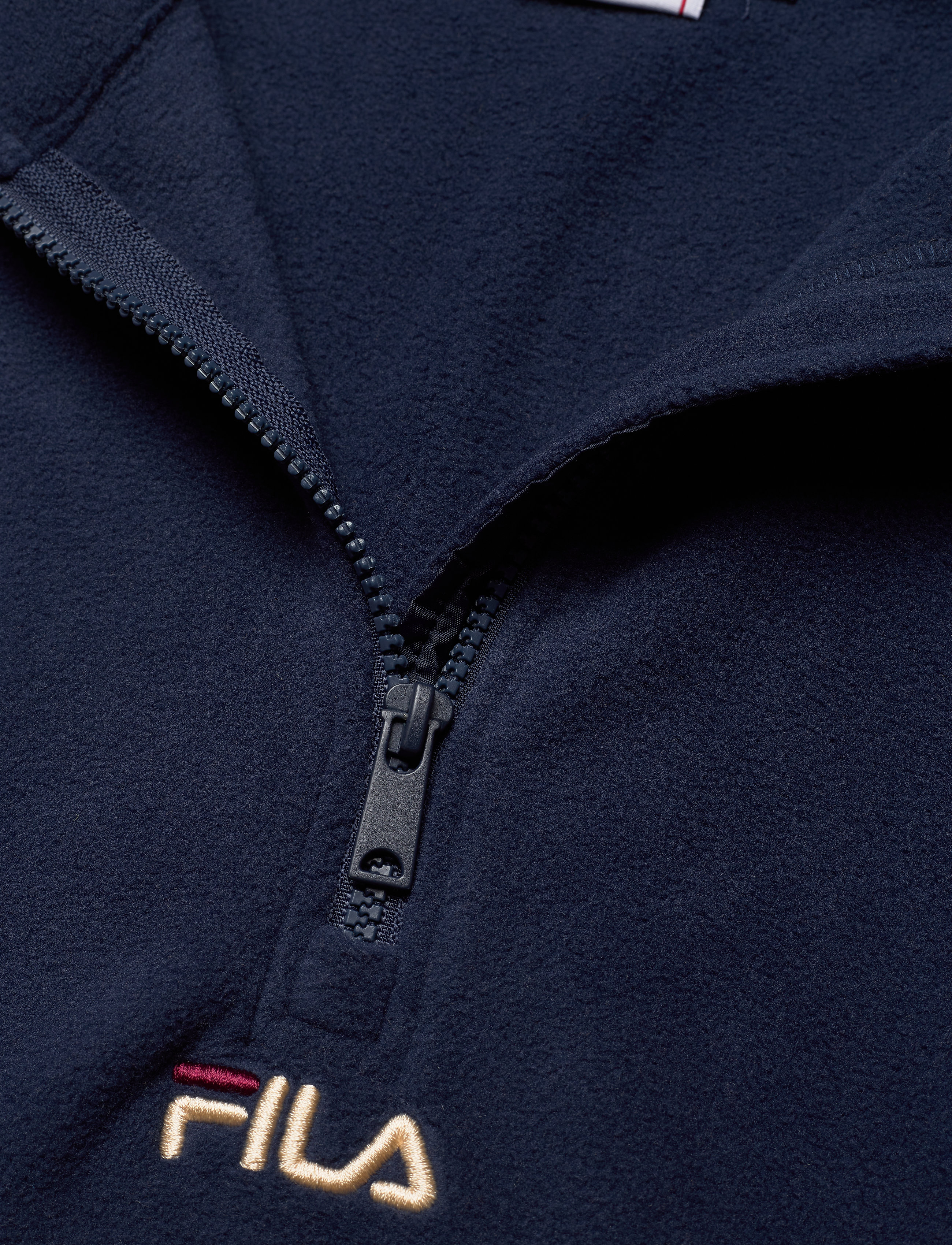FILA - MEN WAFA blocked half zip fleece - irish cream-black iris-cinnamon stick - 2