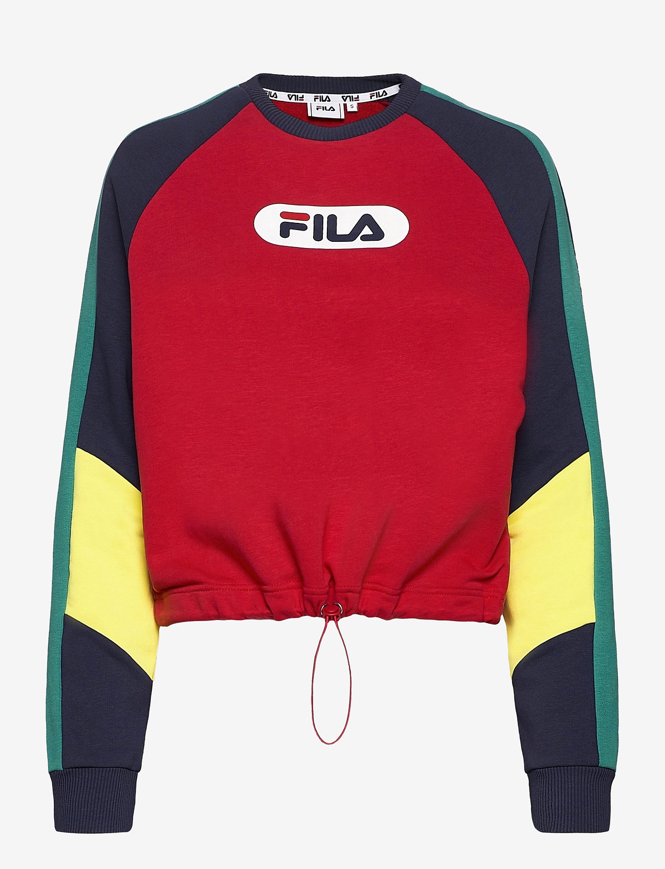 FILA - WOMEN BANE blocked cropped crew sweat - black iris-true red-teal green-aurora - 0