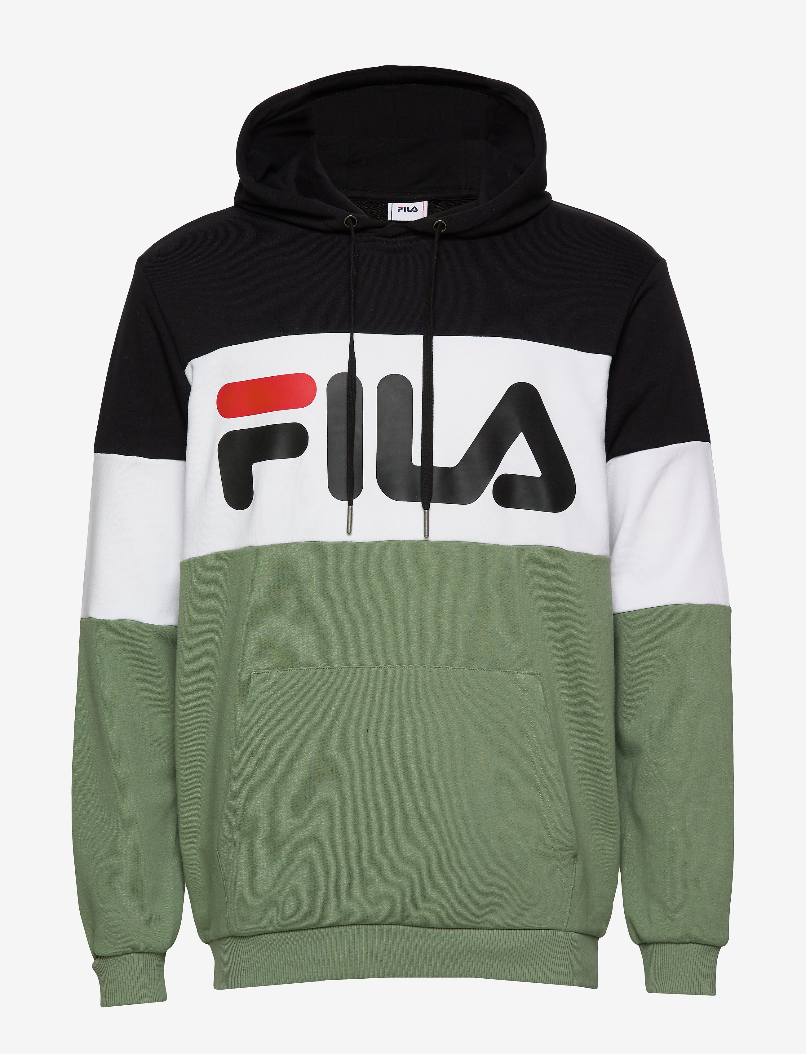 FILA - MEN NIGHT blocked hoody - black-sea spray-bright white - 0