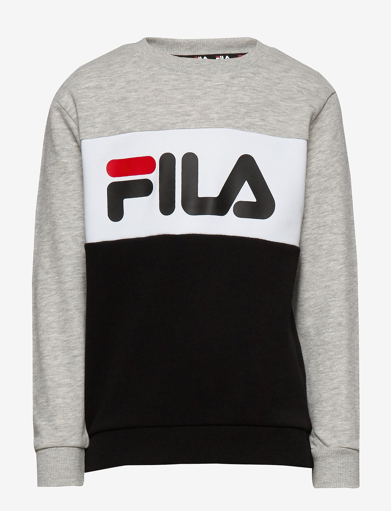 FILA - KIDS NIGHT blocked crew shirt - light grey melange-black-bright white - 0