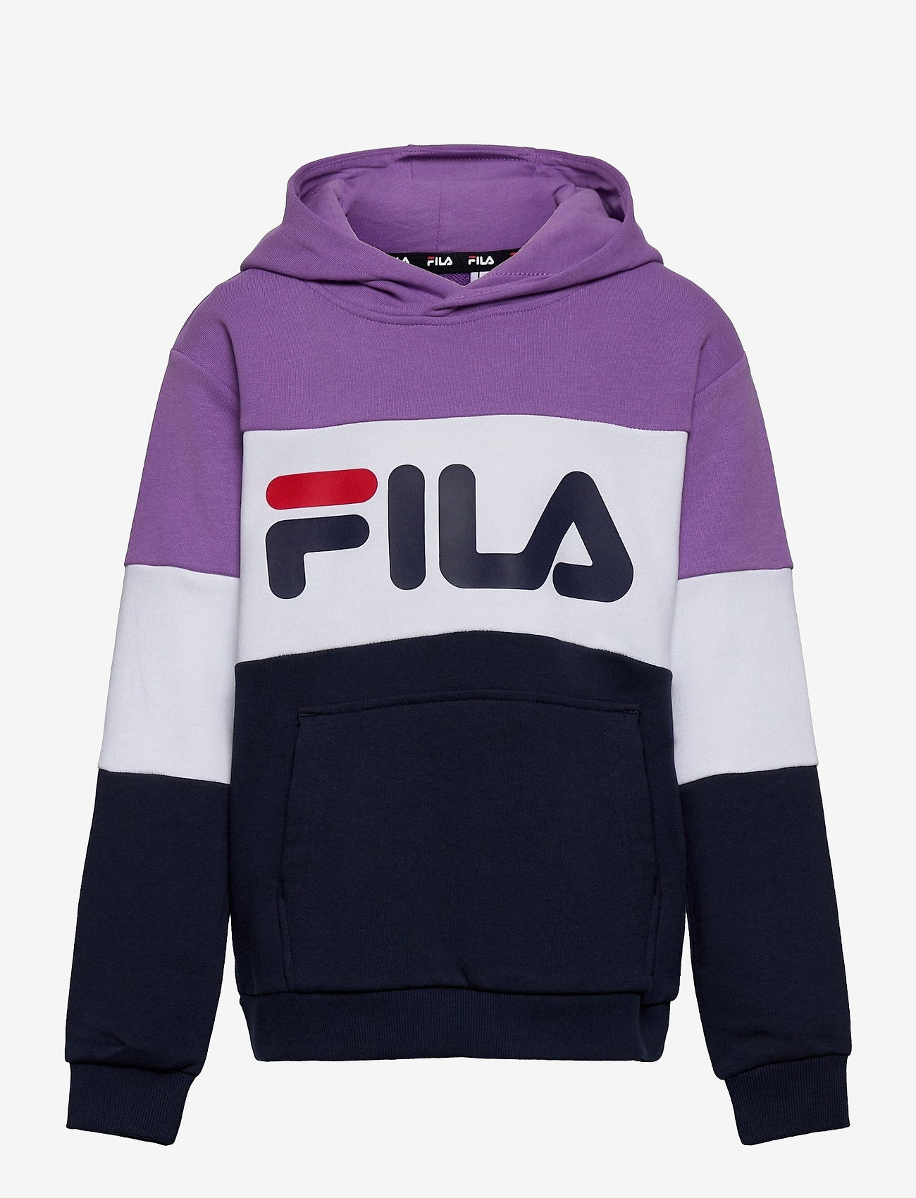 FILA - TEENS OLENA blocked hoody - black iris-amethyst orchid-brighte white - 0