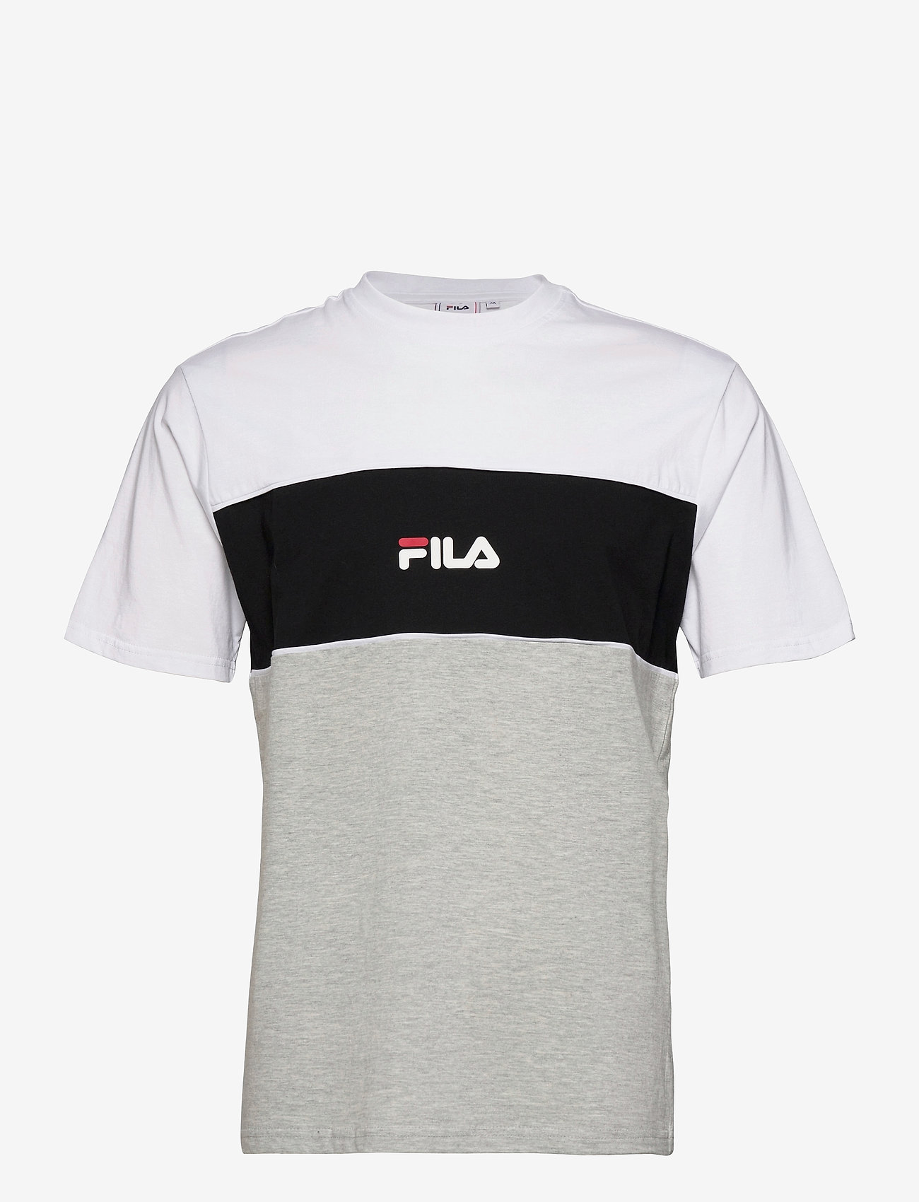 FILA - MEN ANOKI blocked tee - light grey melange bros-bright white-black - 0