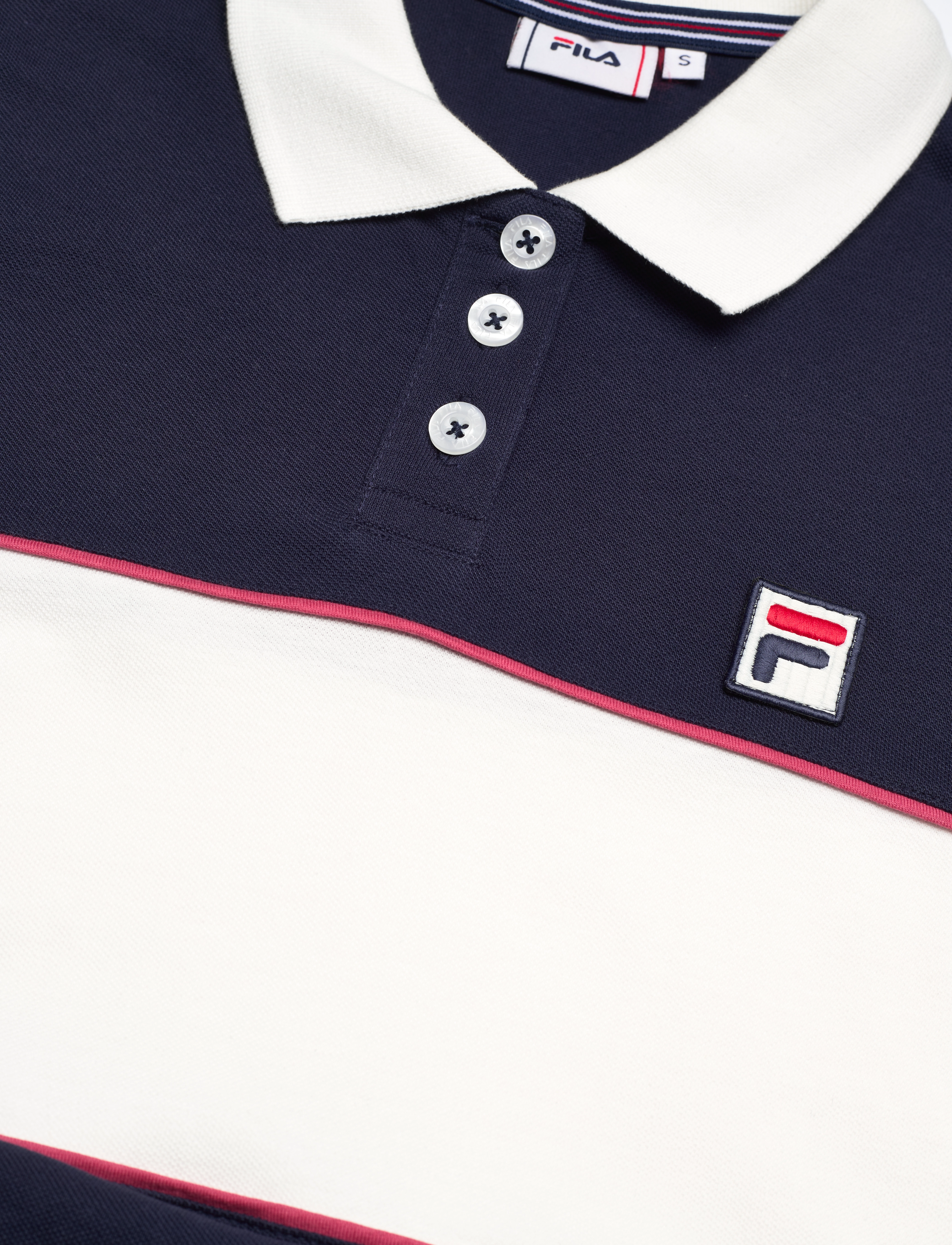 FILA - WOMEN CATON polo tee dress - black iris-blanc de blanc - 2