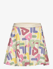 FILA - TUCHENBACH AOP skirt incl. shorts - trumpi sijonai - antique white letter aop - 0