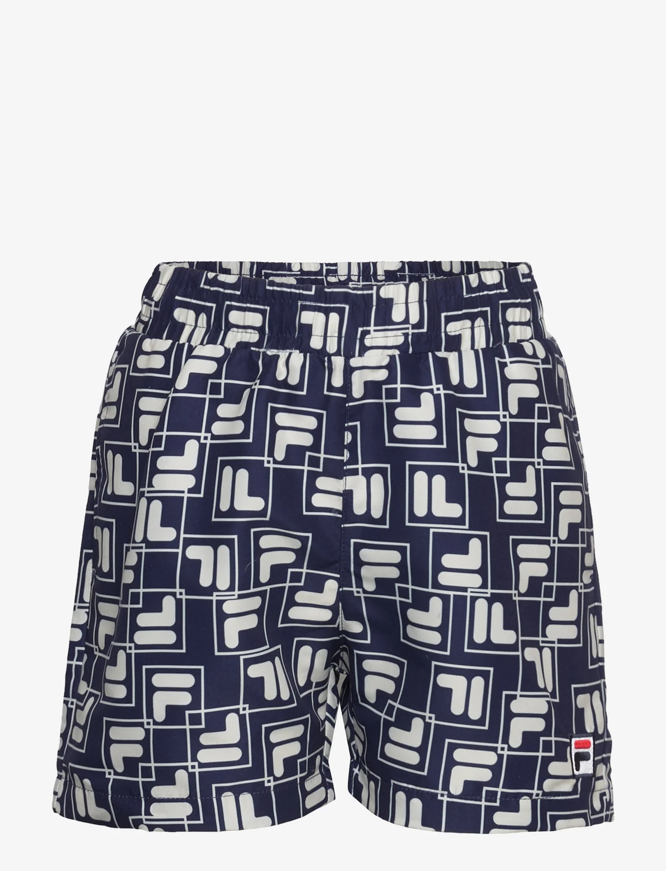 FILA - LAUDERT AOP beach shorts - gode sommertilbud - medieval blue playful f-box aop - 0