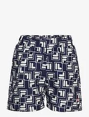 FILA - LAUDERT AOP beach shorts - shorts - medieval blue playful f-box aop - 0