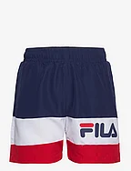 LANGULA beach shorts - MEDIEVAL BLUE-BRIGHT WHITE-TRUE RED