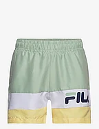 LANGULA beach shorts - SILT GREEN-BRIGHT WHITE-PALE BANANA
