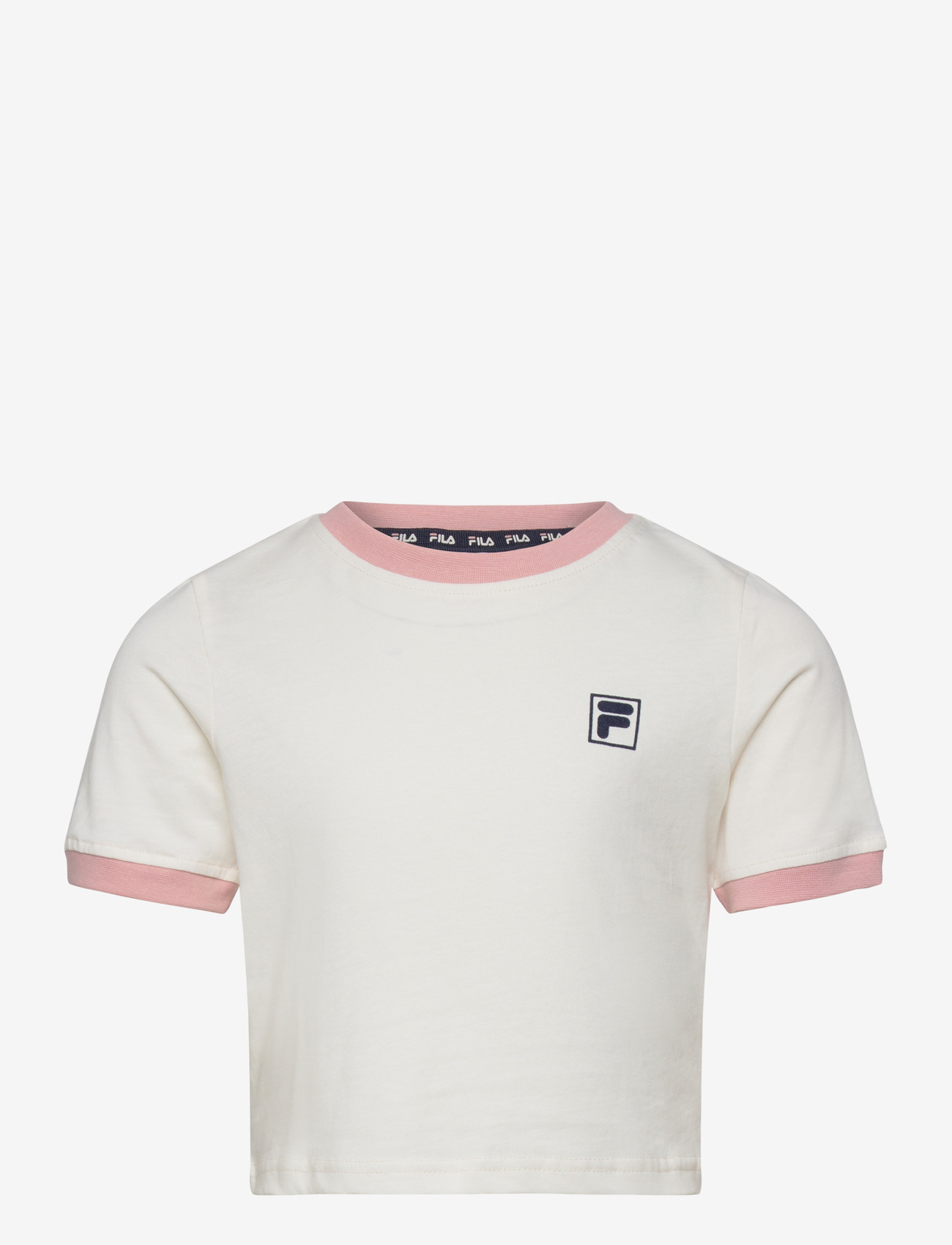 FILA - PRATOLINO cropped ringer t-shirt - kortærmede t-shirts - egret-mellow rose - 0