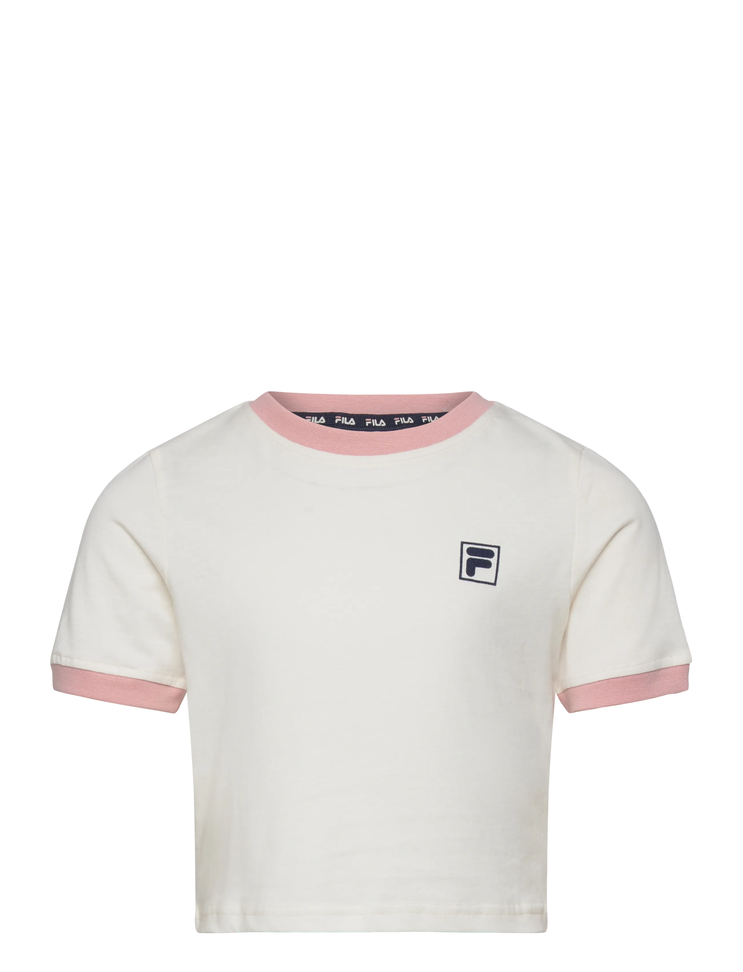 FILA PRATOLINO cropped ringer t-shirt - Overdele - EGRET-MELLOW ROSE / cream