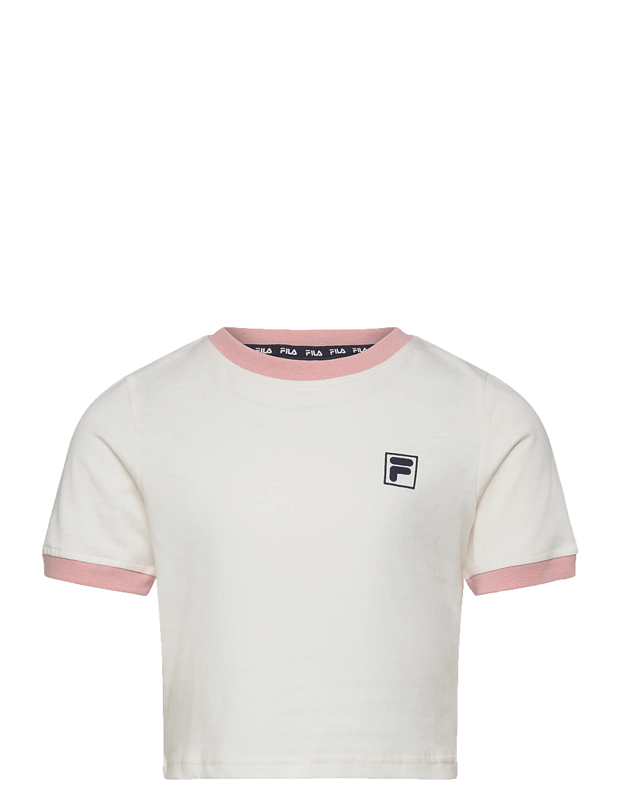 FILA - PRATOLINO cropped ringer t-shirt - t-shirts à manches courtes - egret-mellow rose - 0