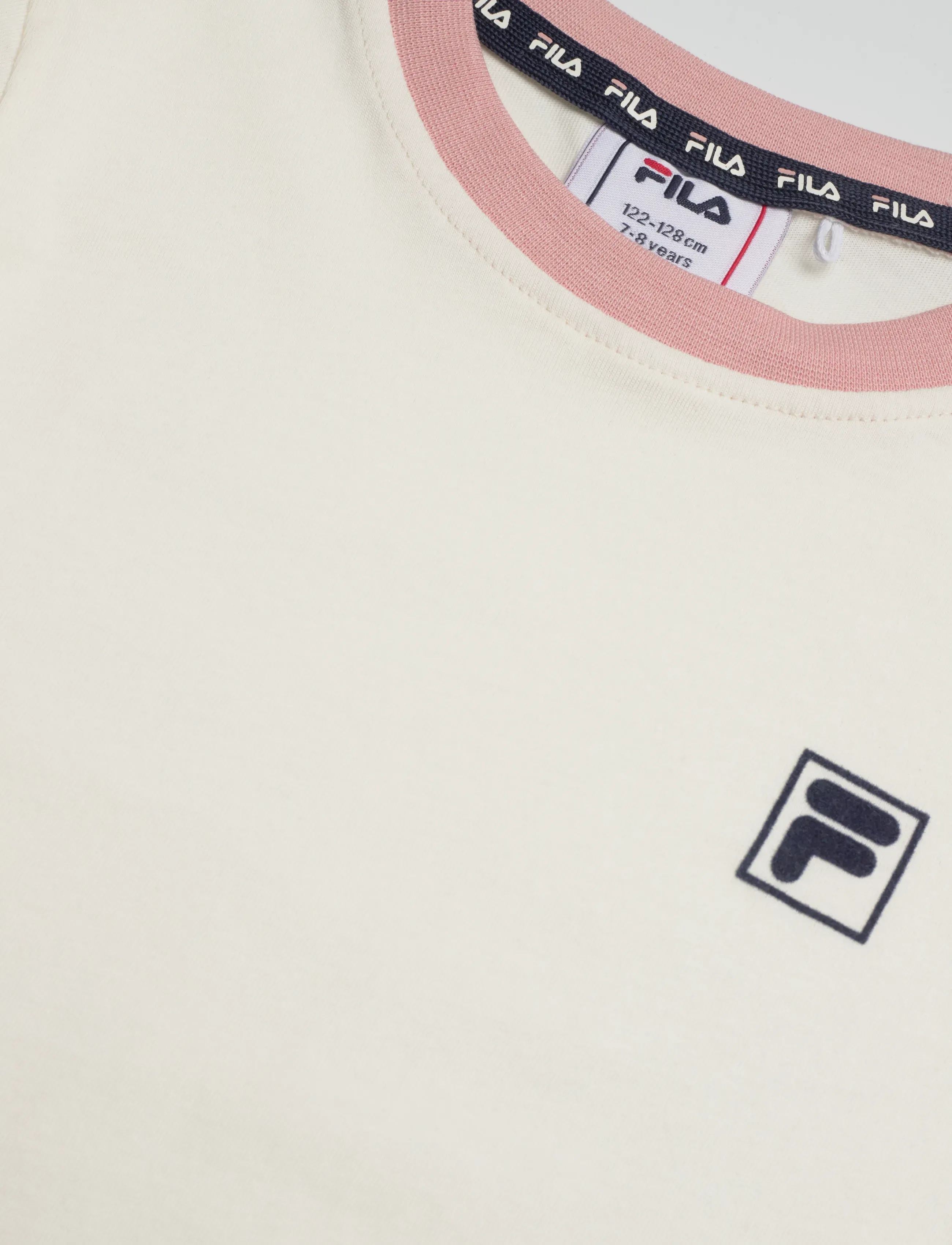 FILA - PRATOLINO cropped ringer t-shirt - t-shirts à manches courtes - egret-mellow rose - 2