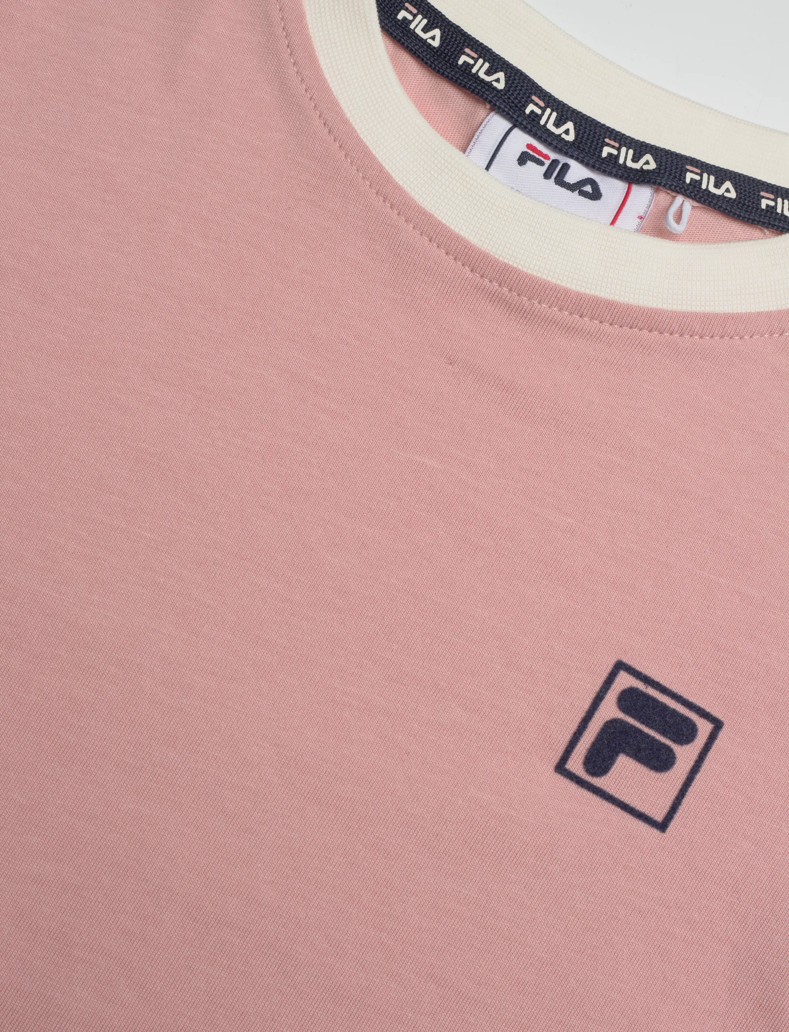 FILA - PRATOLINO cropped ringer t-shirt - t-shirts à manches courtes - mellow rose-egret - 2