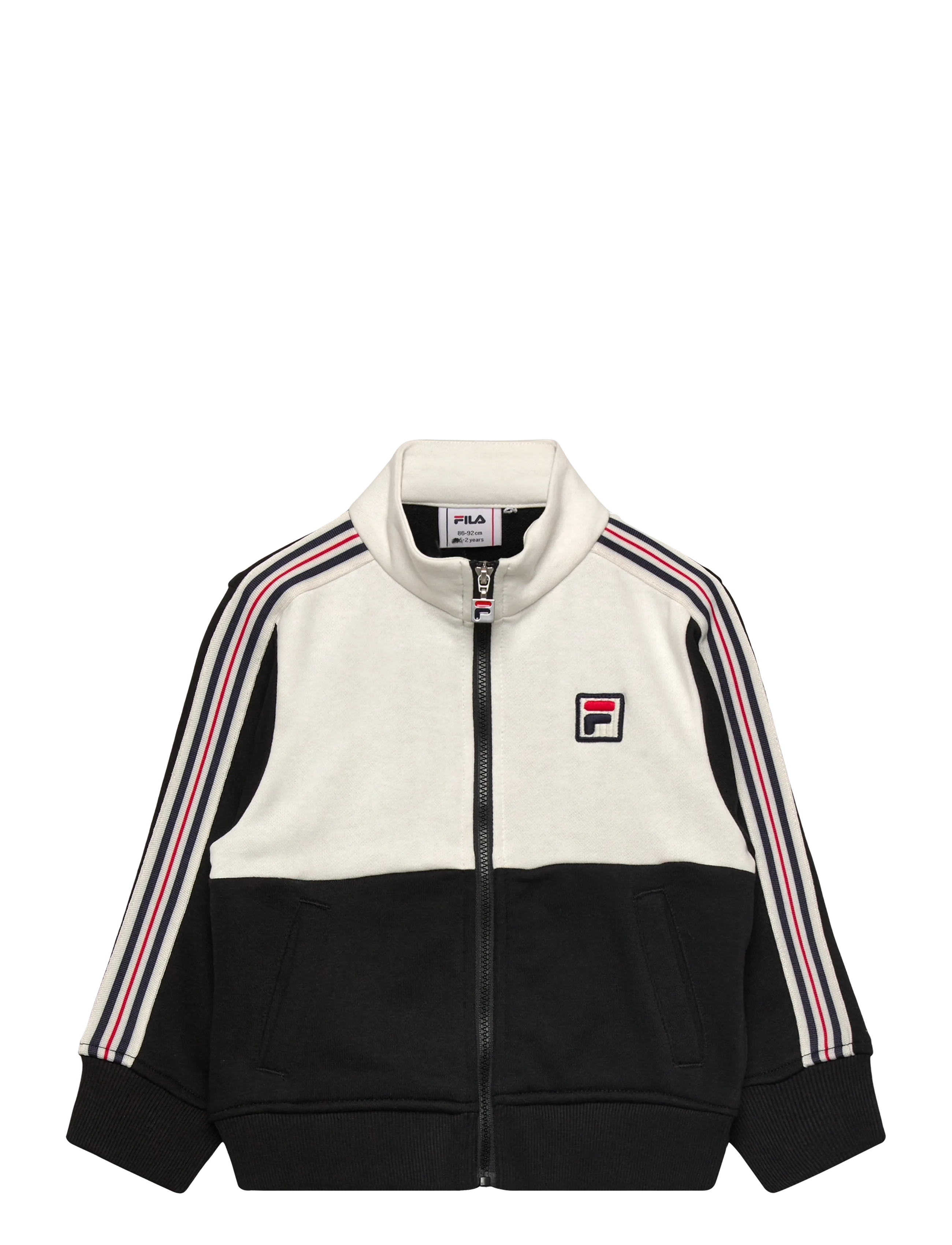 FILA MONTEREGGI regular heritage tape  track jacket - Overdele - BLACK-EGRET / cream