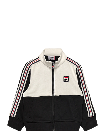 FILA MONTEREGGI regular heritage tape track jacket - Sweatshirts - BLACK-EGRET / cream