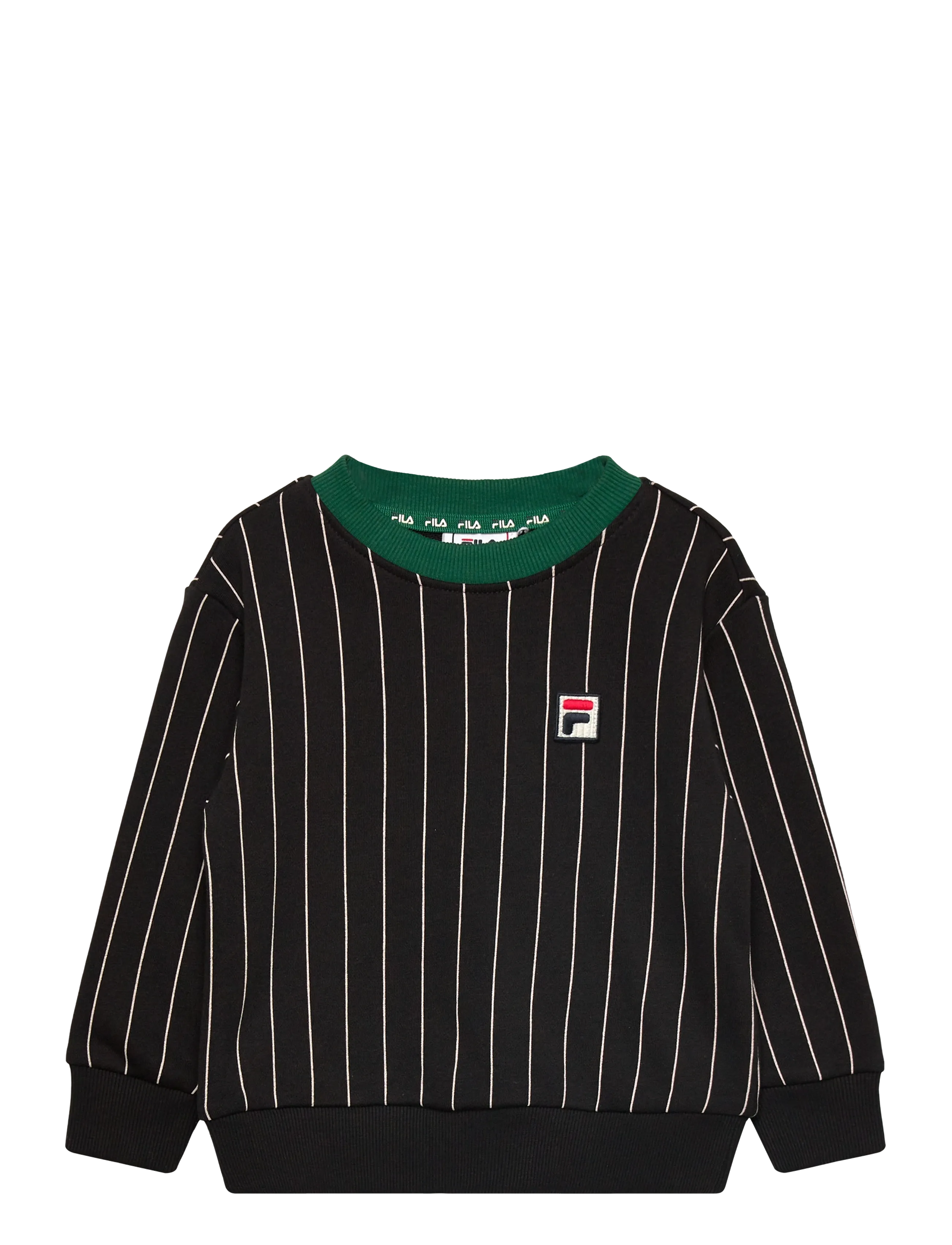 FILA LUBACO regular pinstriped crewneck sweatshirt - Overdele - BLACK / EGRET STRIPED (2/1) / black