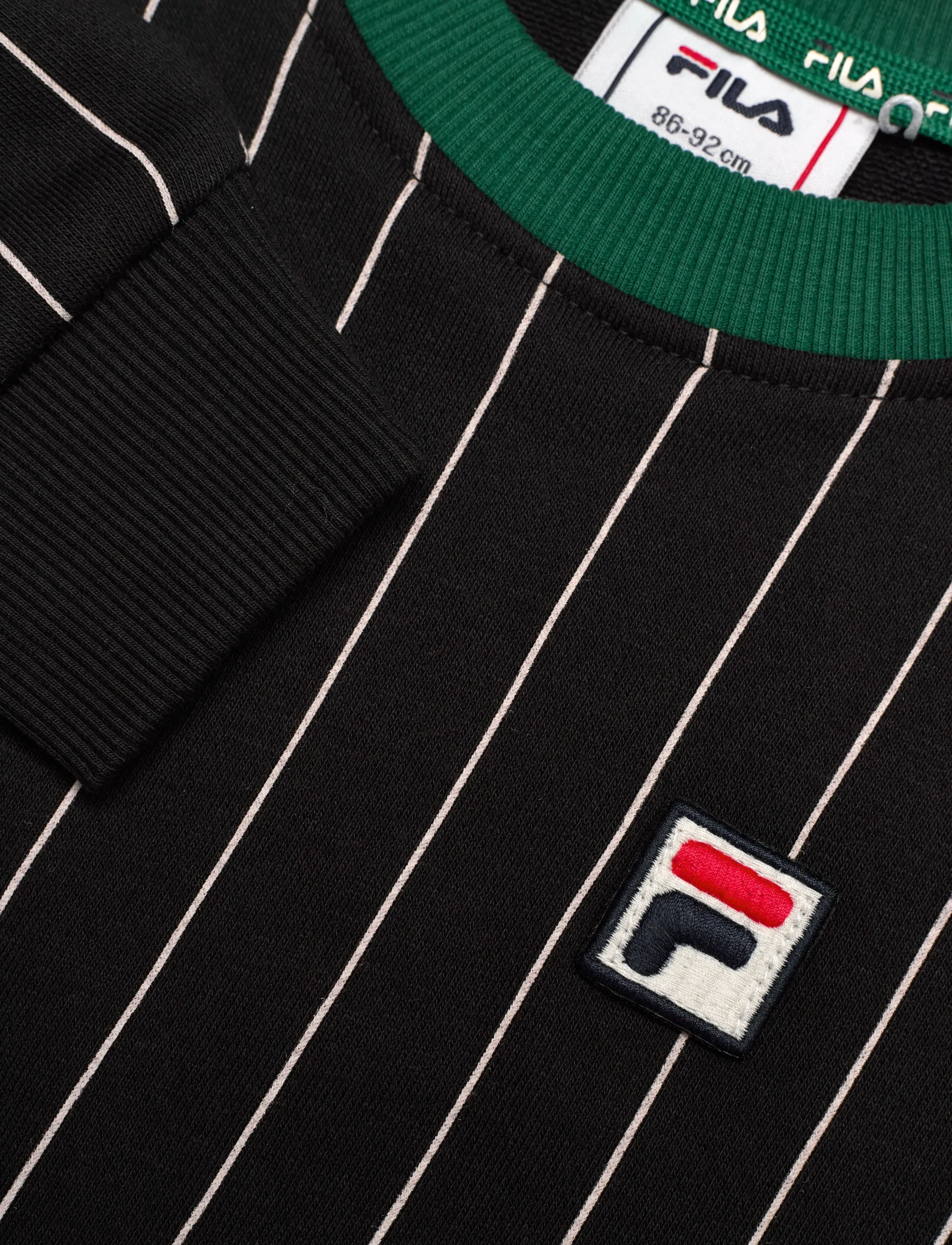 FILA - LUBACO regular pinstriped crewneck sweatshirt - sweatshirts - black / egret striped (2/1) - 2