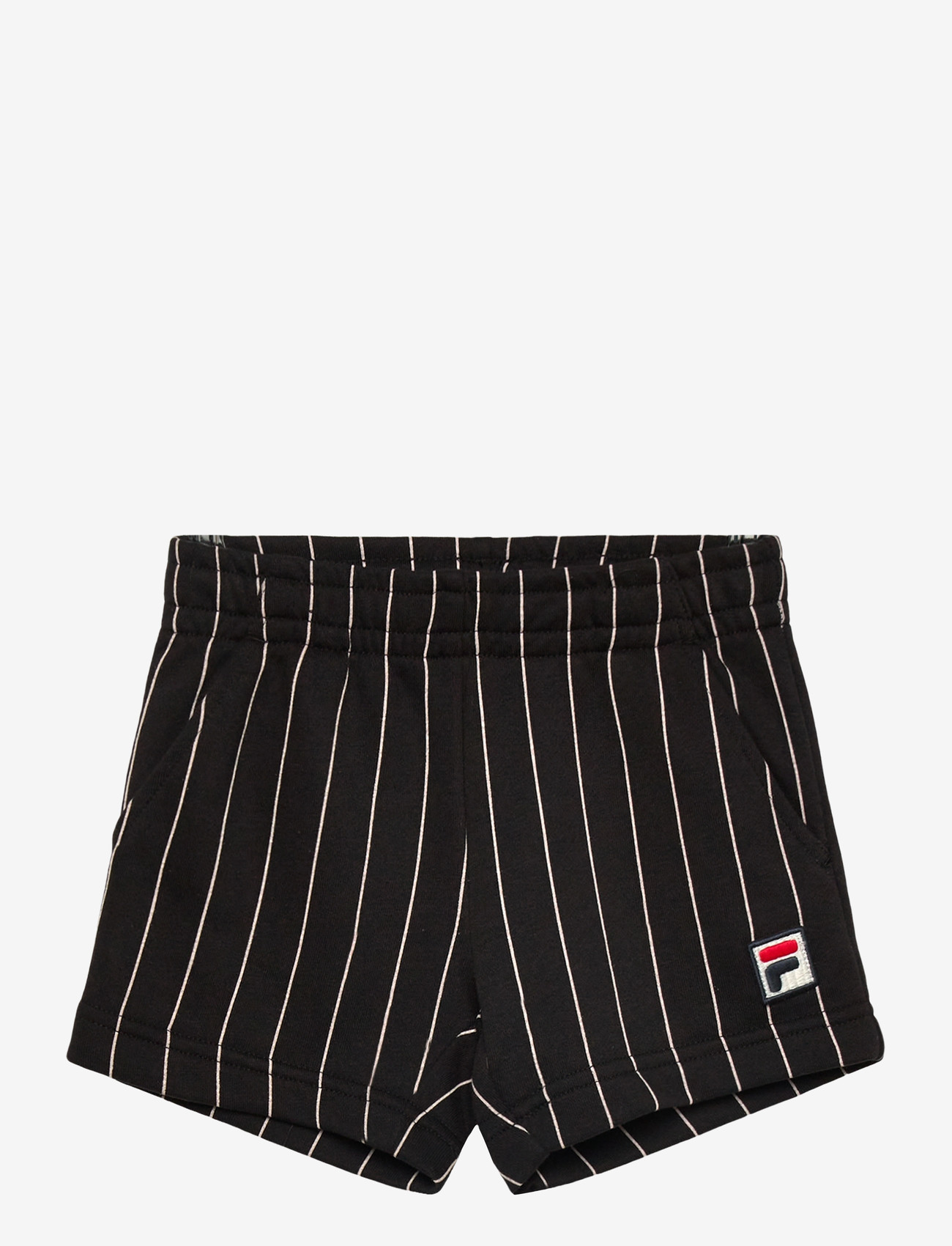 FILA - LUBACO regular pinstriped sweat shorts - sweatshorts - black / egret striped (2/1) - 0