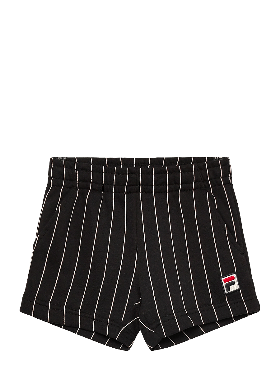 FILA - LUBACO regular pinstriped sweat shorts - sweatshorts - black / egret striped (2/1) - 0