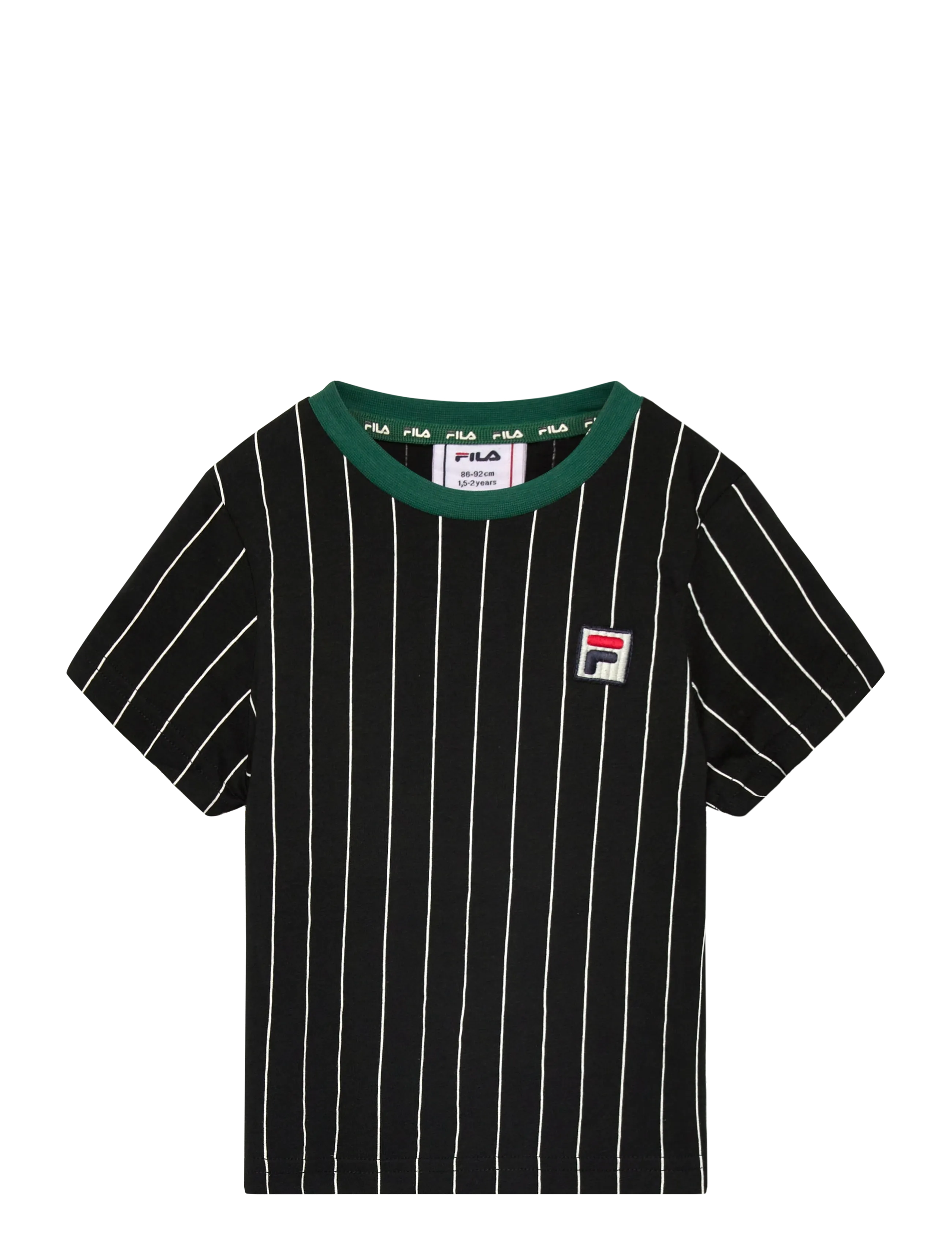 FILA LUBACO regular pinstriped t-shirt - Overdele - BLACK / EGRET STRIPED (2/1) / black