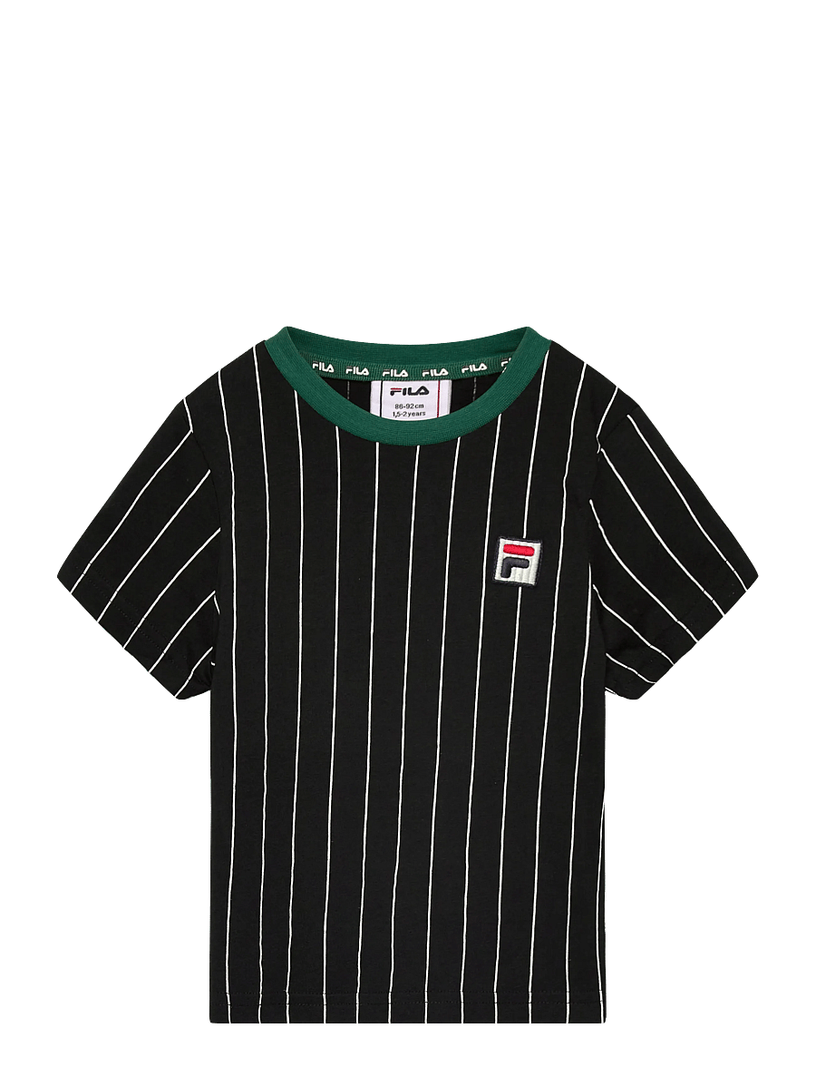 FILA - LUBACO regular pinstriped t-shirt - lühikeste varrukatega t-särgid - black / egret striped (2/1) - 0