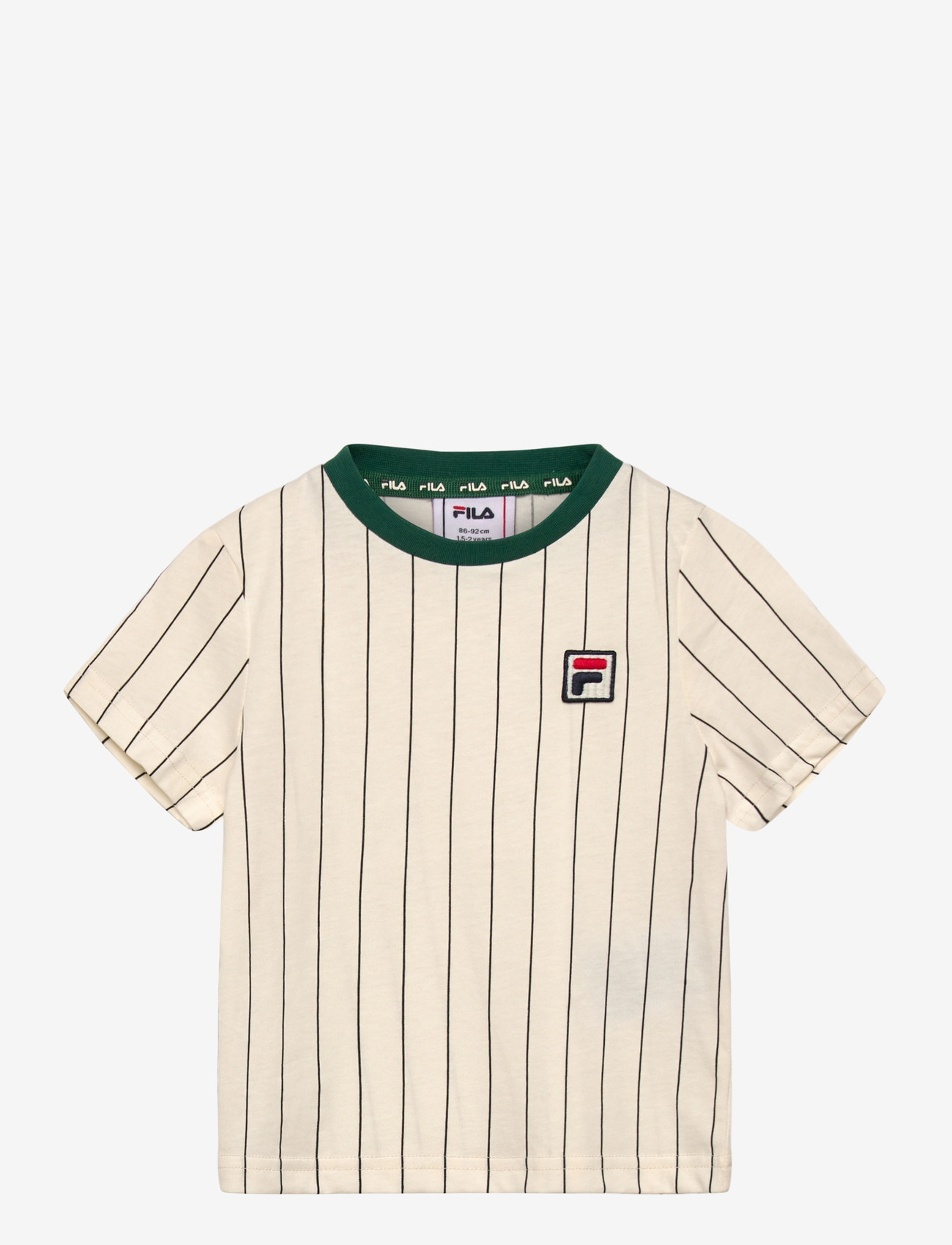 FILA - LUBACO regular pinstriped t-shirt - kortärmade t-shirts - egret / black striped (2/1) - 0