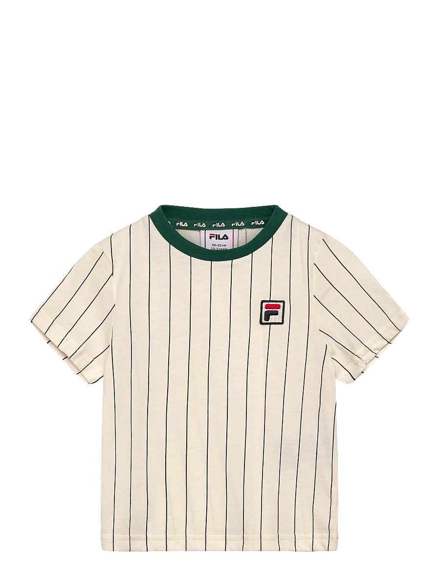 FILA - LUBACO regular pinstriped t-shirt - kortärmade t-shirts - egret / black striped (2/1) - 0