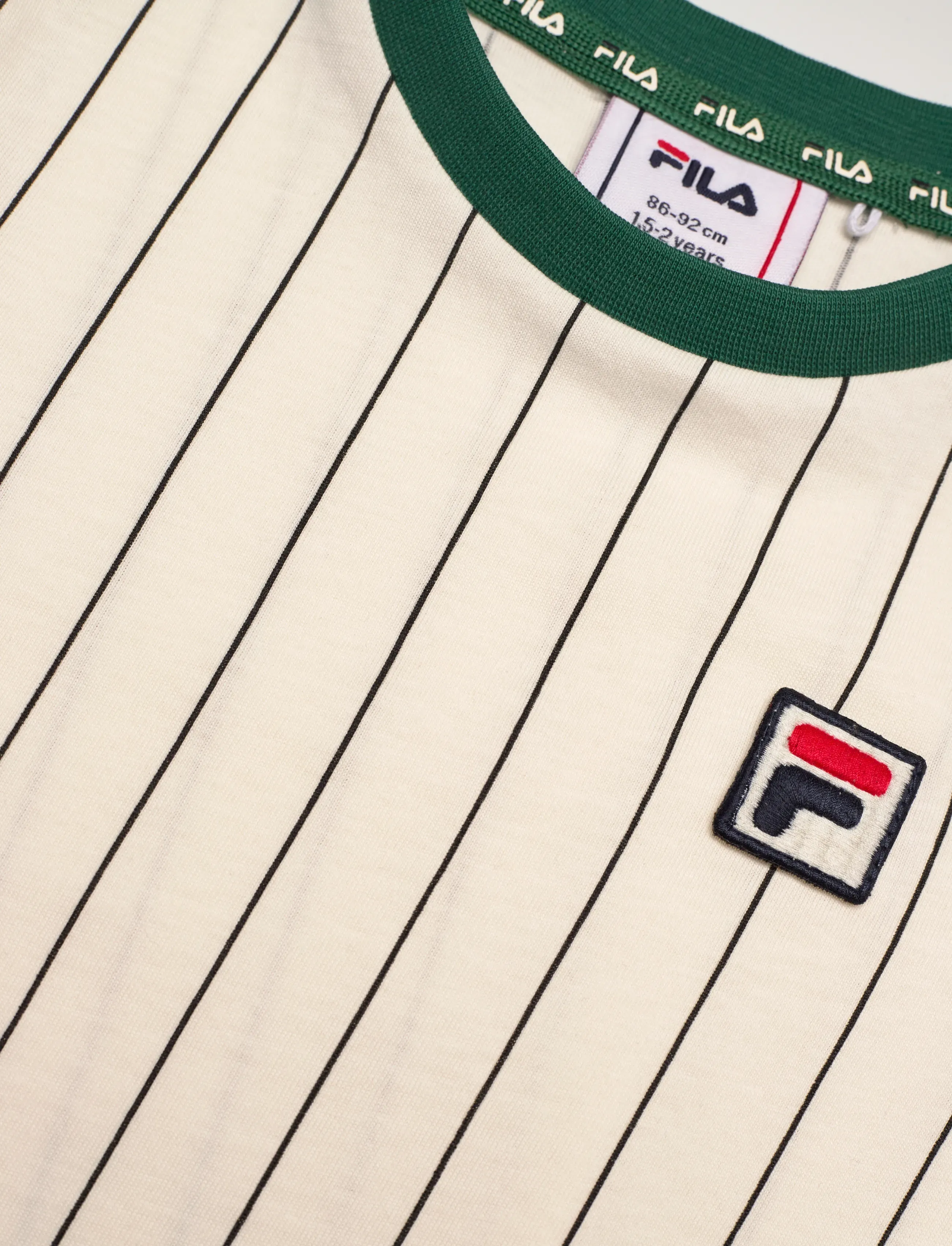 FILA - LUBACO regular pinstriped t-shirt - short-sleeved t-shirts - egret / black striped (2/1) - 2