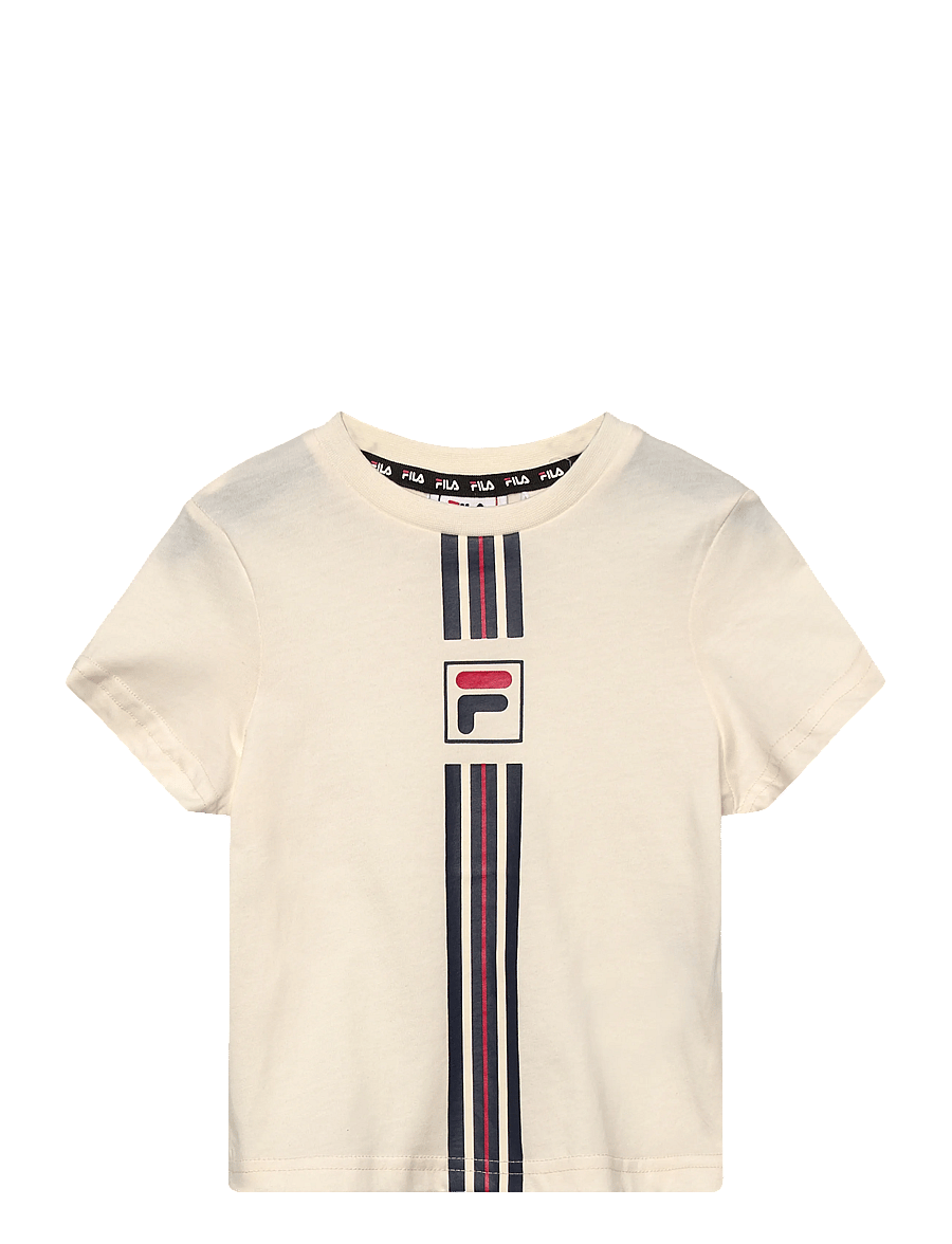 FILA - MONTEREGGI regular heritage tape t-shirt - sportoberteile - egret - 0