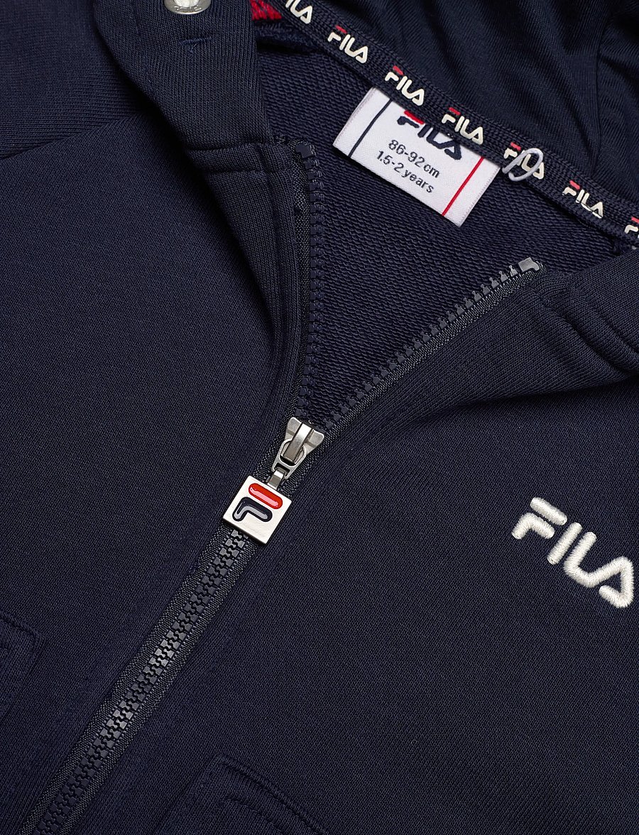 FILA - NUGOLA regular hooded track jacket - huvtröjor - black iris - 2