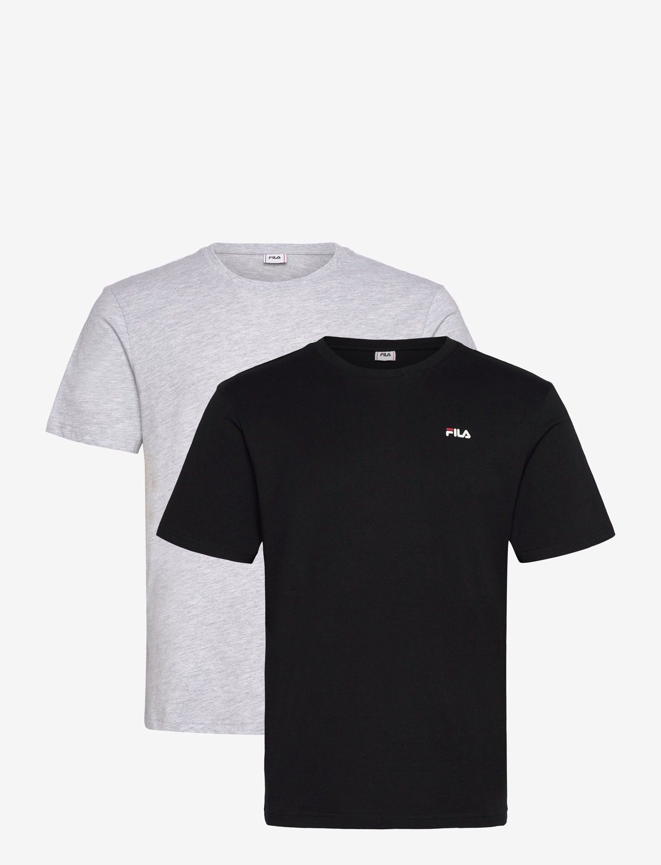 FILA - BROD tee / double pack - madalaimad hinnad - black-light grey melange - 0