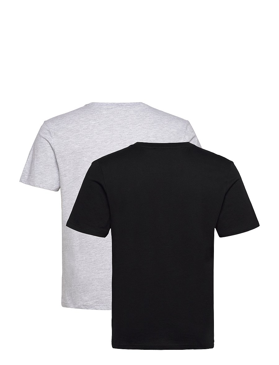 FILA - BROD tee / double pack - t-shirts - black-light grey melange - 5