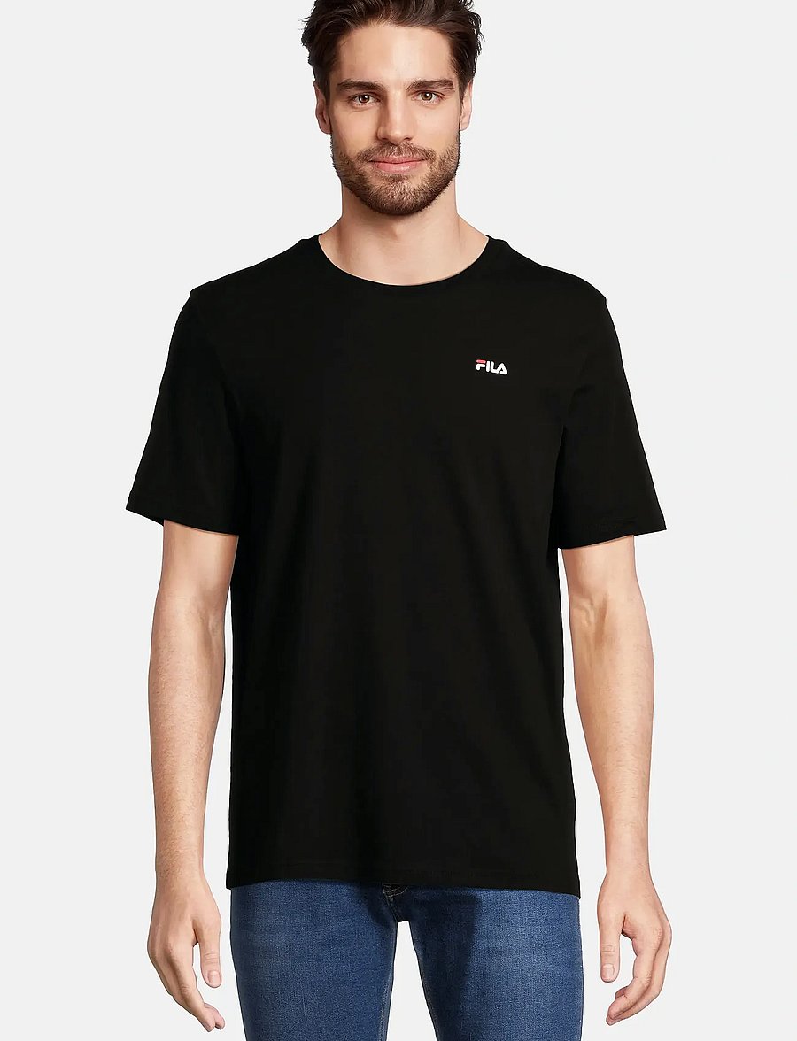 FILA - BROD tee / double pack - t-shirts - black-light grey melange - 0